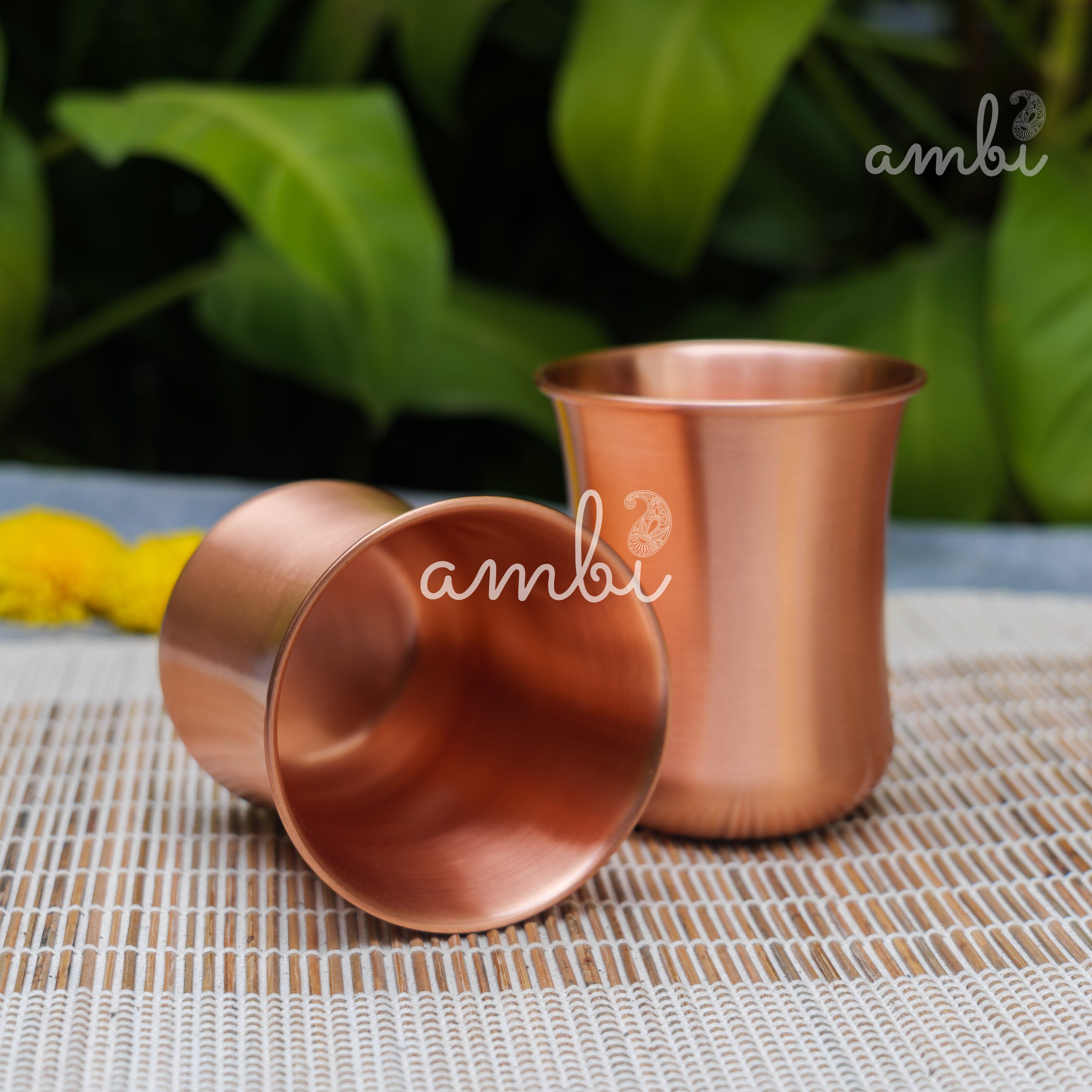 Ambi Elegant Traditional Pure Copper Curve Glass - Matt Finish - 300 ML