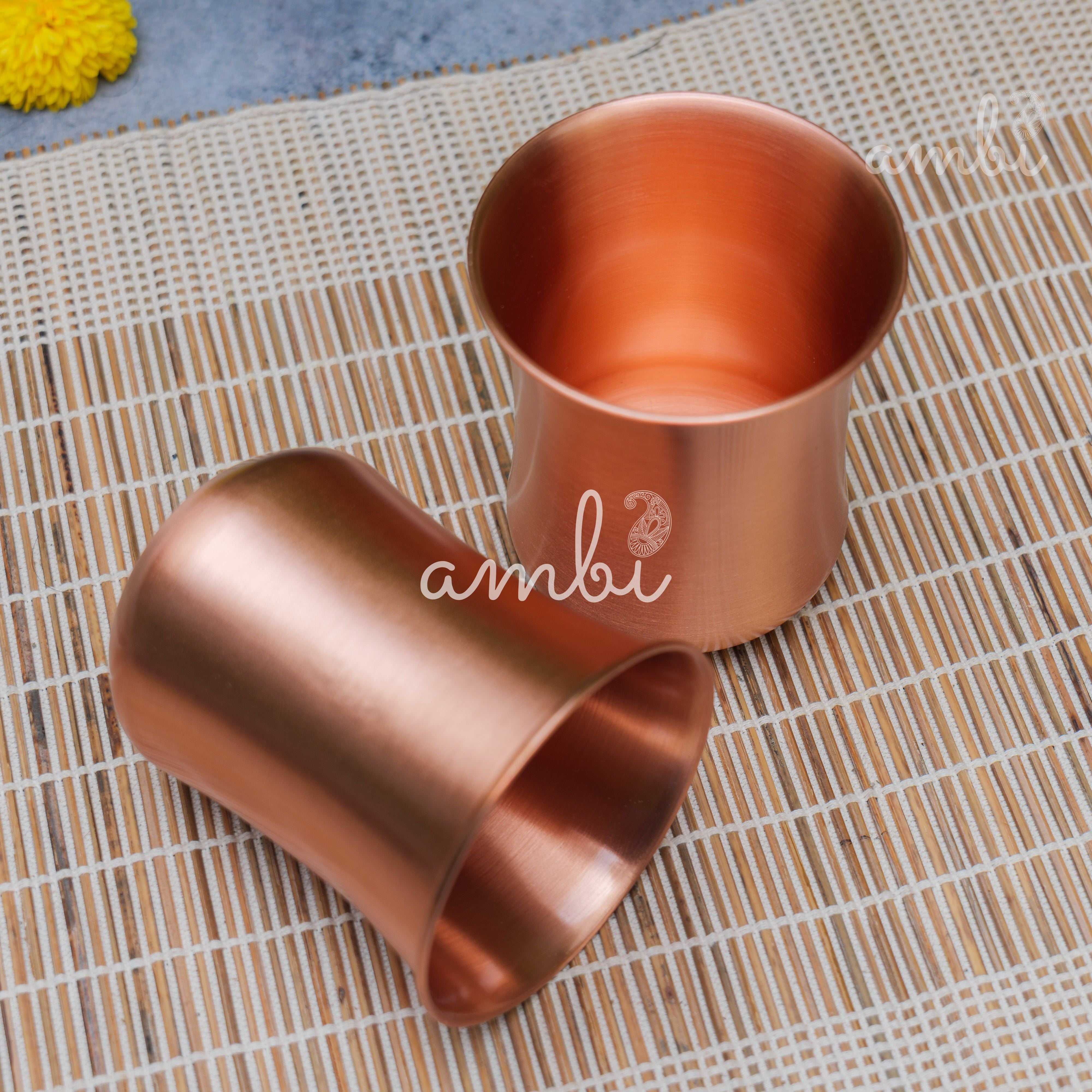 Ambi Elegant Traditional Pure Copper Curve Glass - Matt Finish - 300 ML