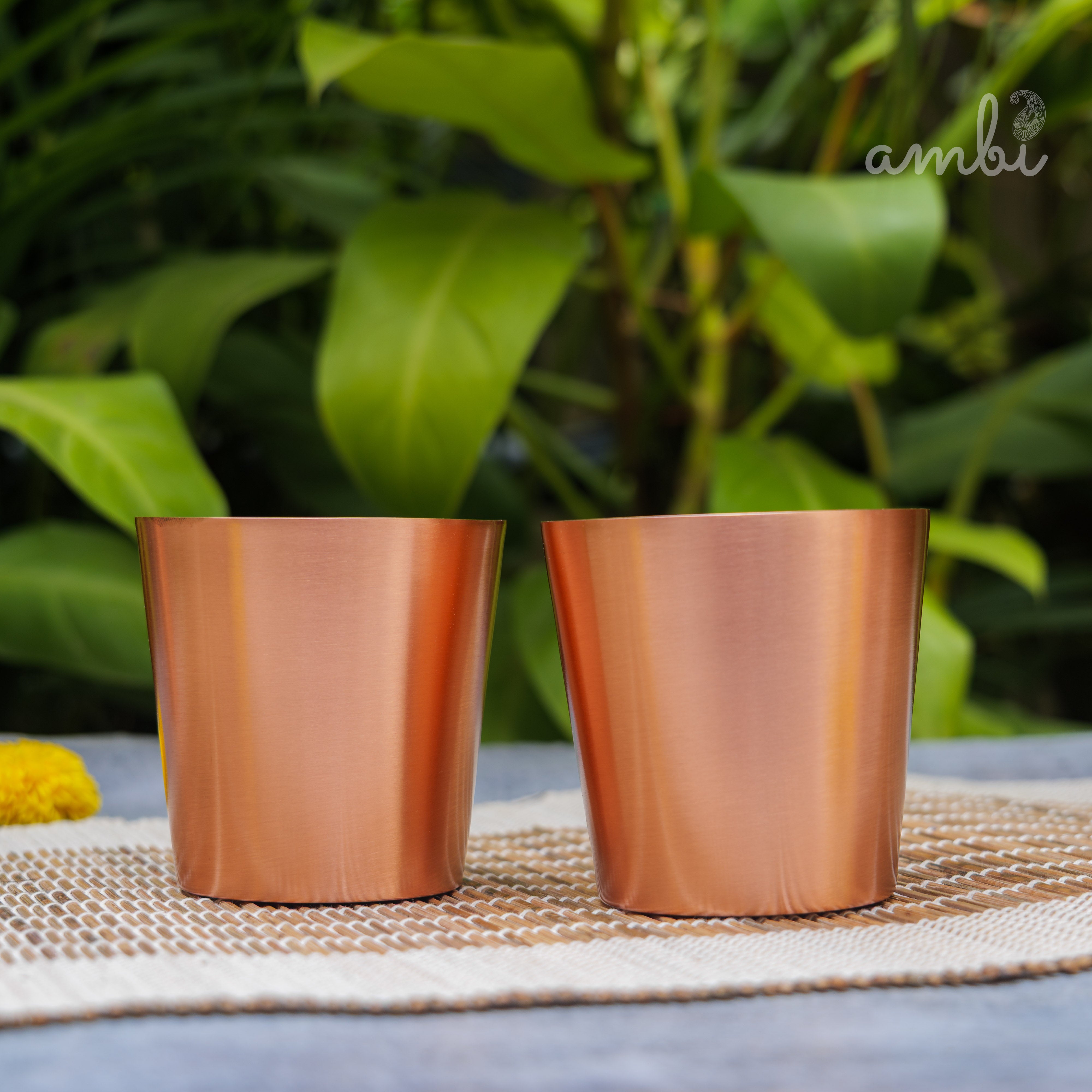 Ambi Elegant Traditional Pure Copper Taper Glass - 300 ML