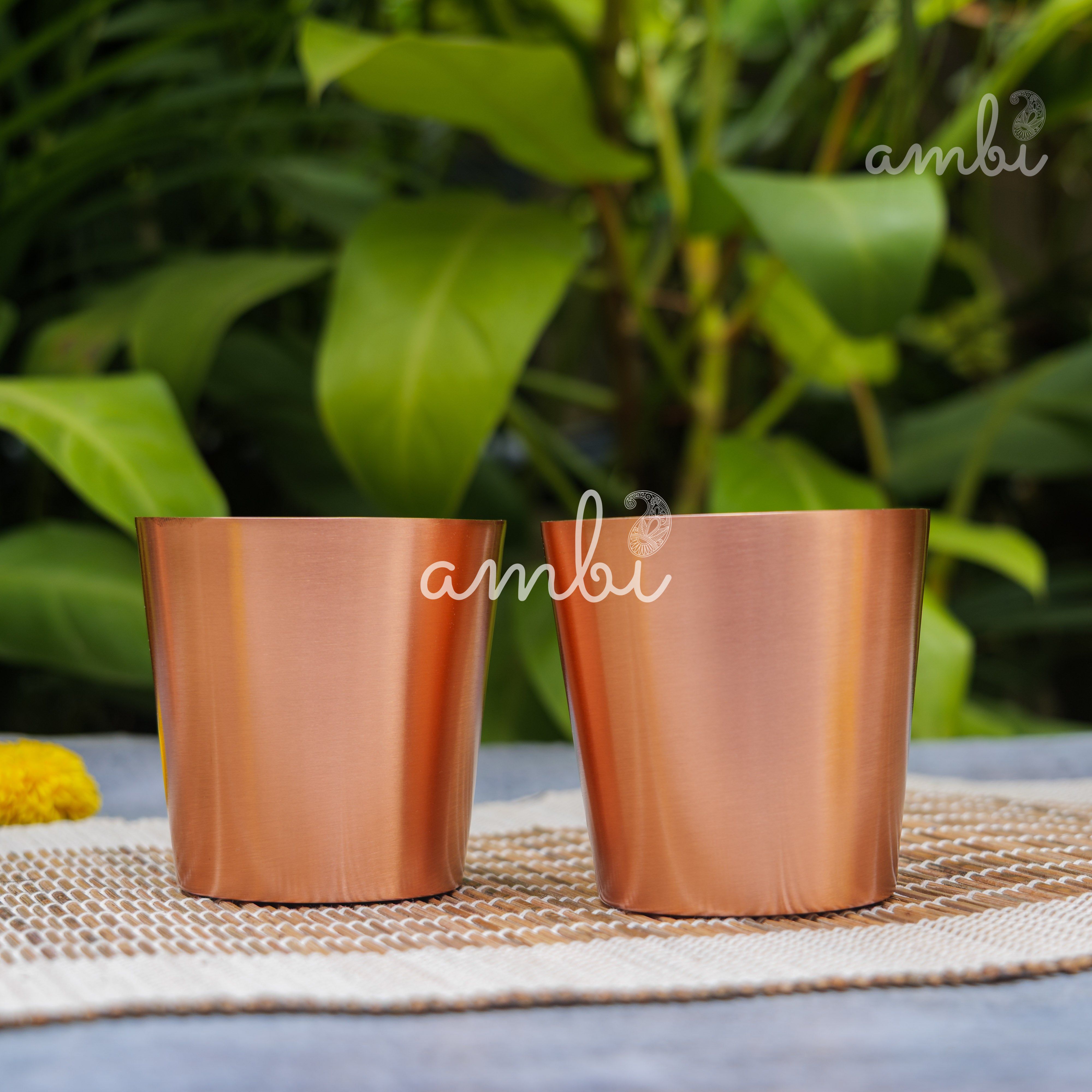 Ambi Elegant Traditional Pure Copper Taper Glass - 300 ML