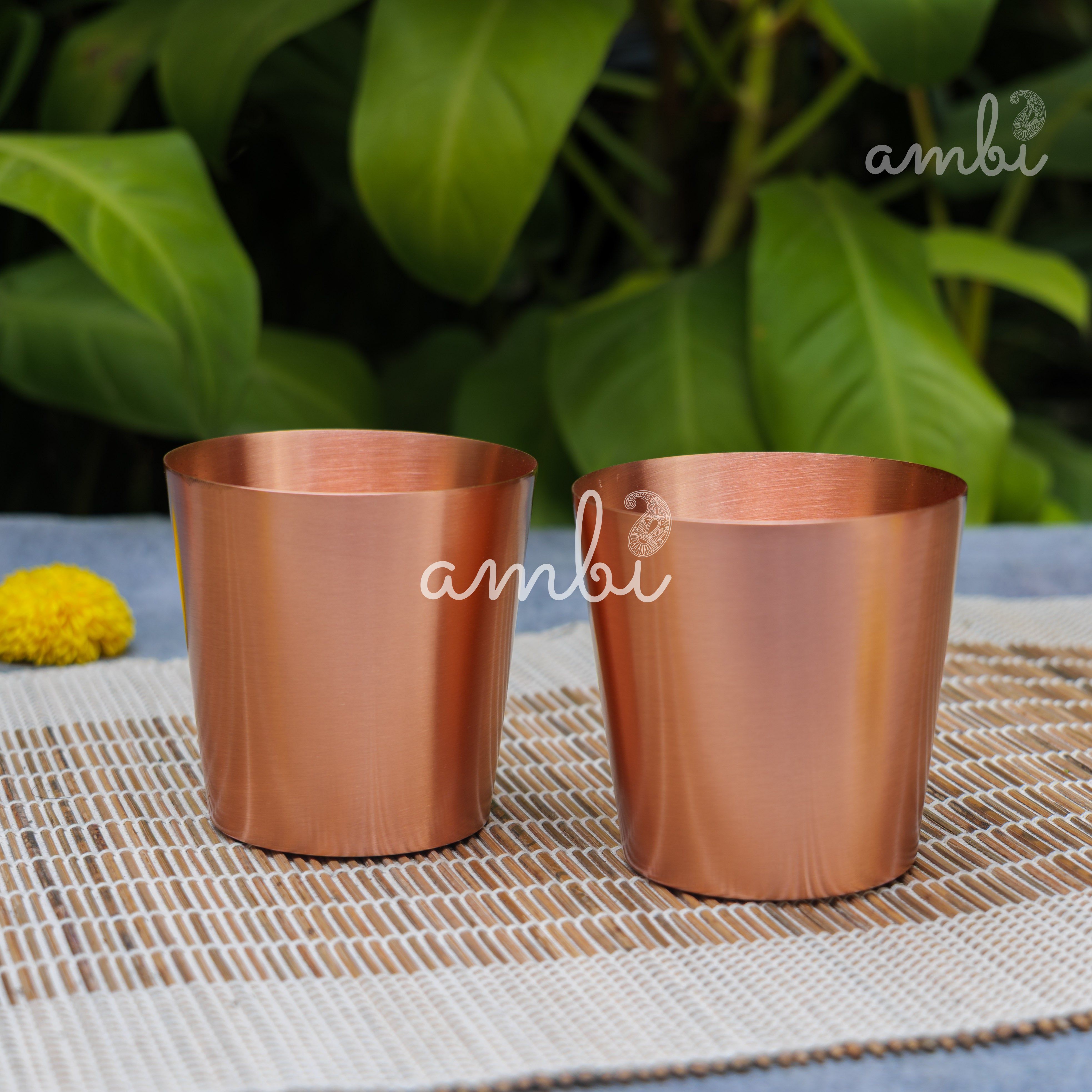 Ambi Elegant Traditional Pure Copper Taper Glass - 300 ML