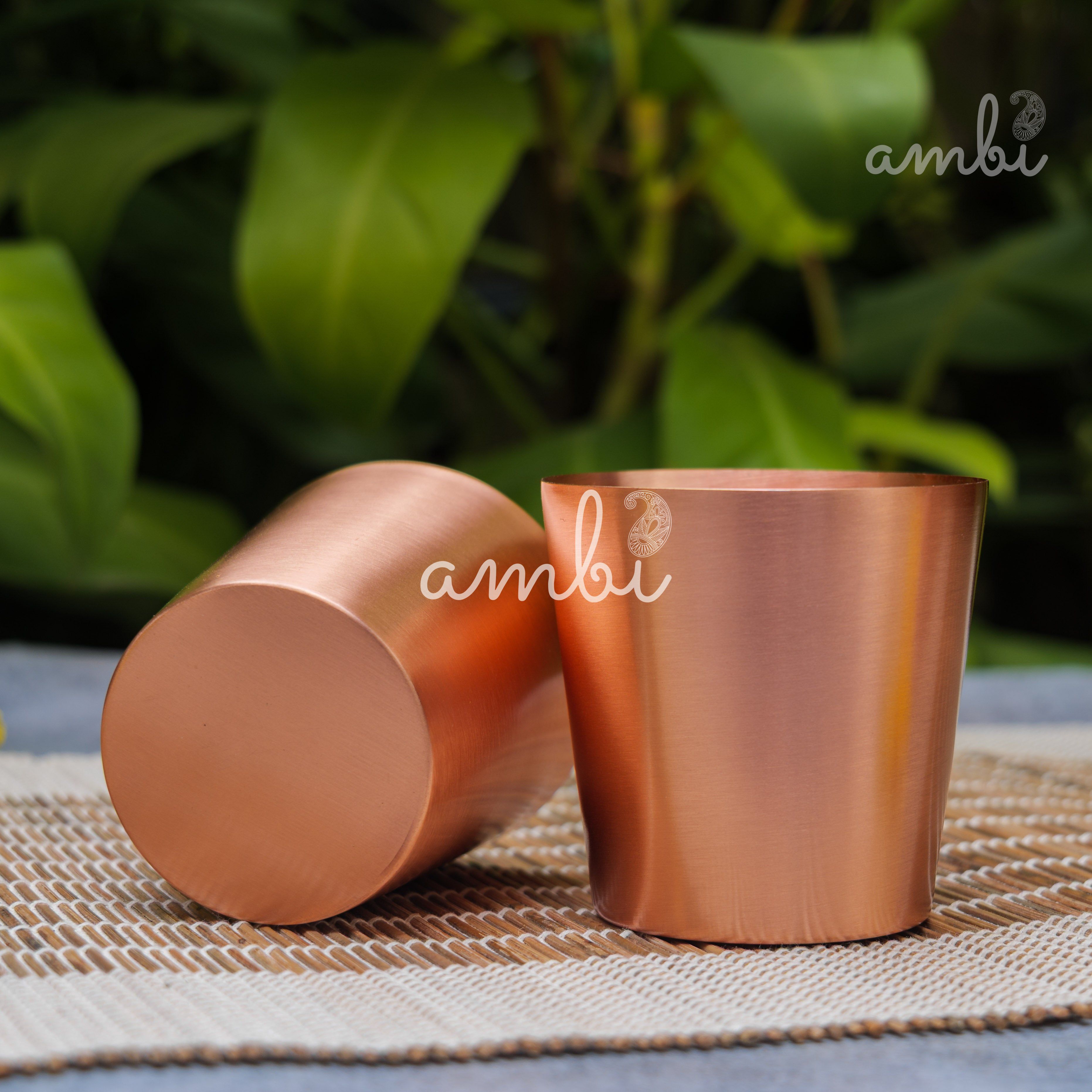 Ambi Elegant Traditional Pure Copper Taper Glass - 300 ML