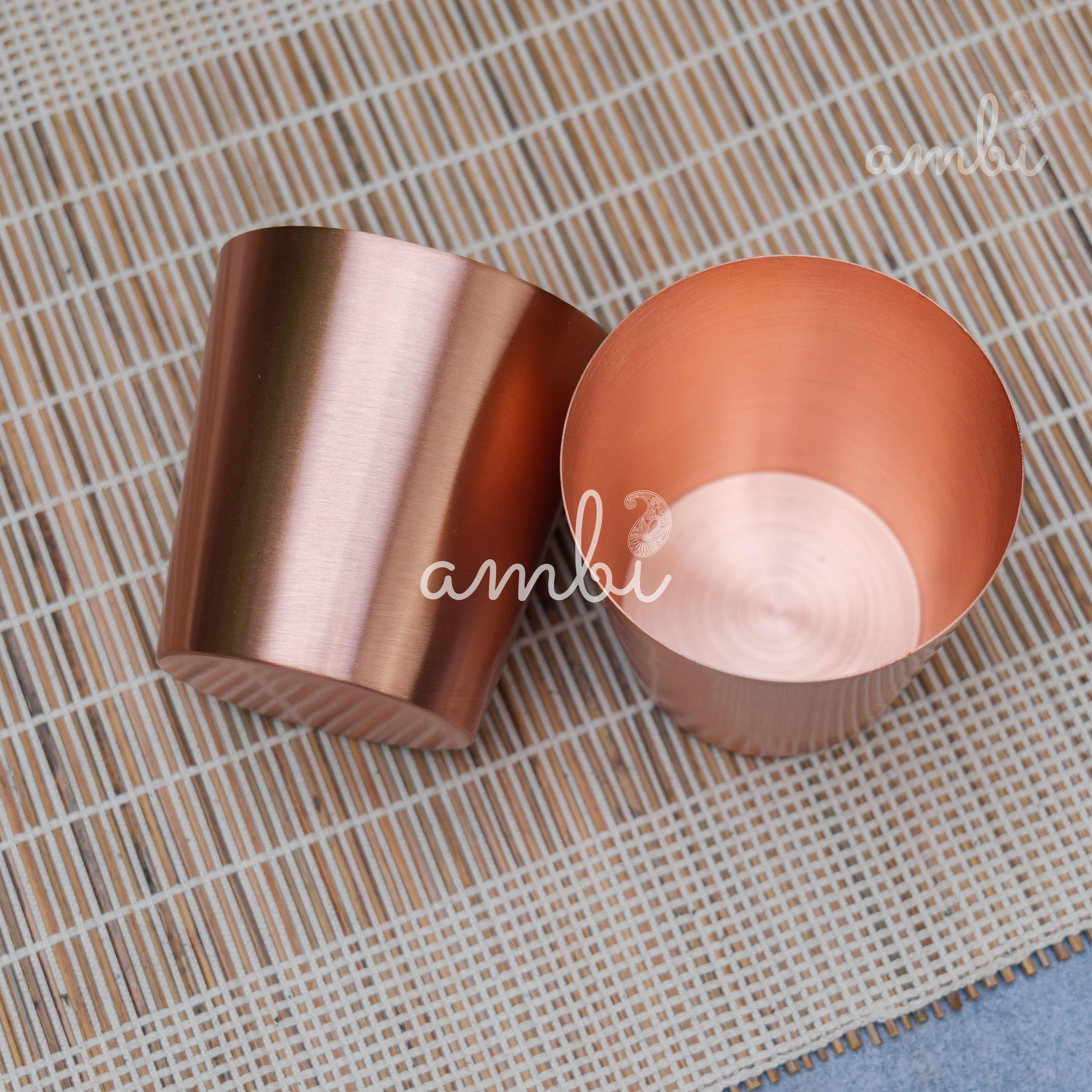 Ambi Elegant Traditional Pure Copper Taper Glass - 300 ML