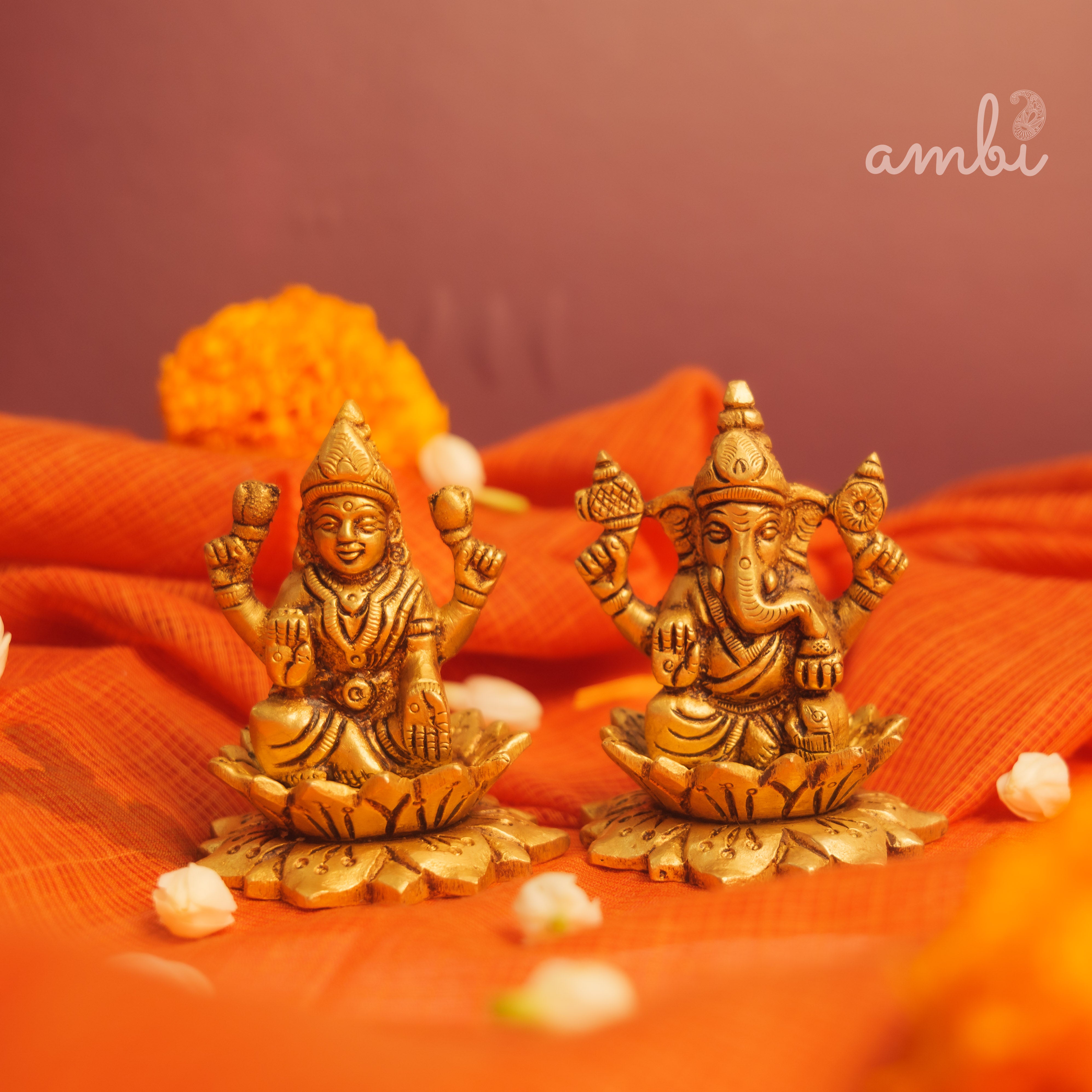 Pure Brass Laxmi Ganesh Idol Giftbox