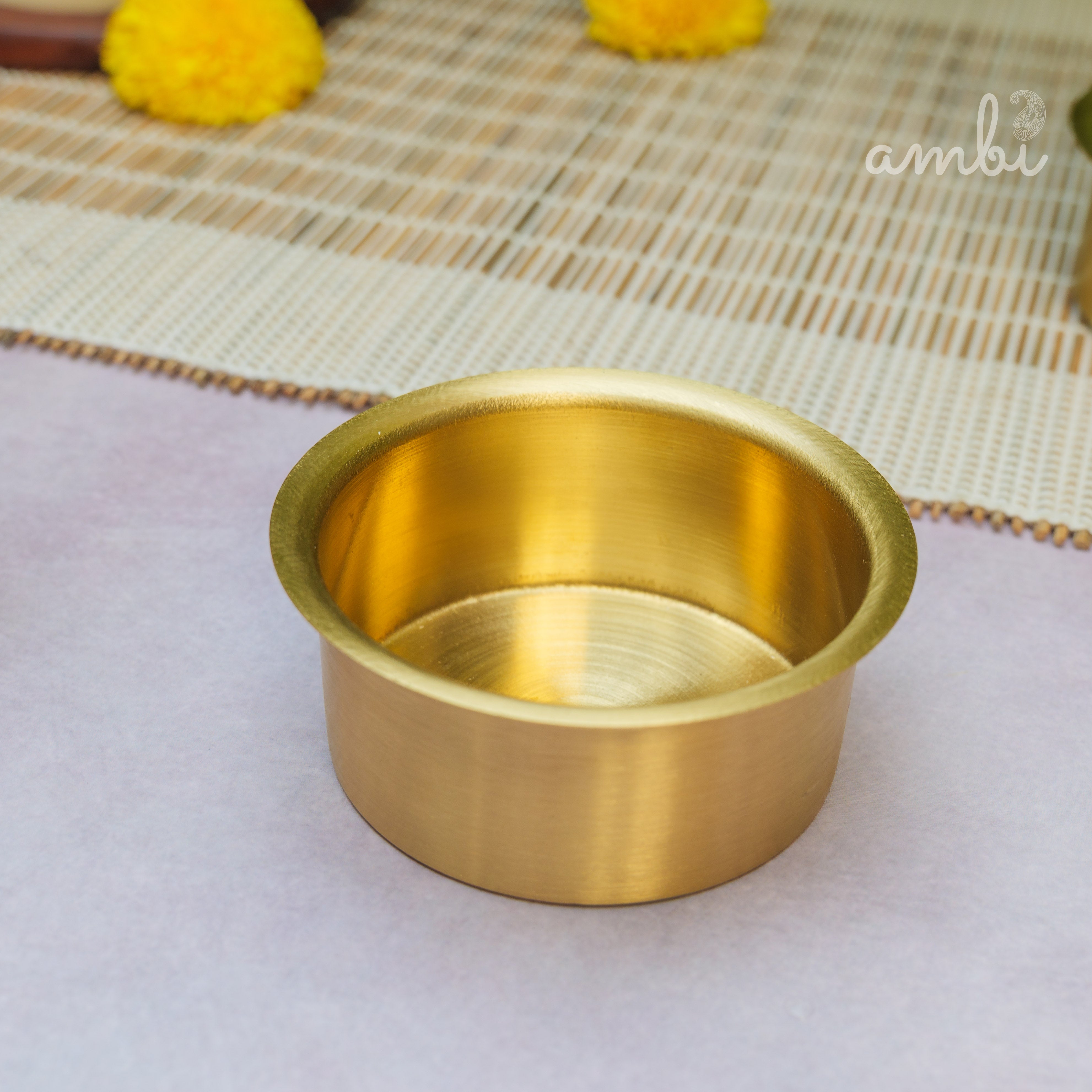 Traditional Brass Filter Coffee Dabara Cup Set of 2 - Heavy Make