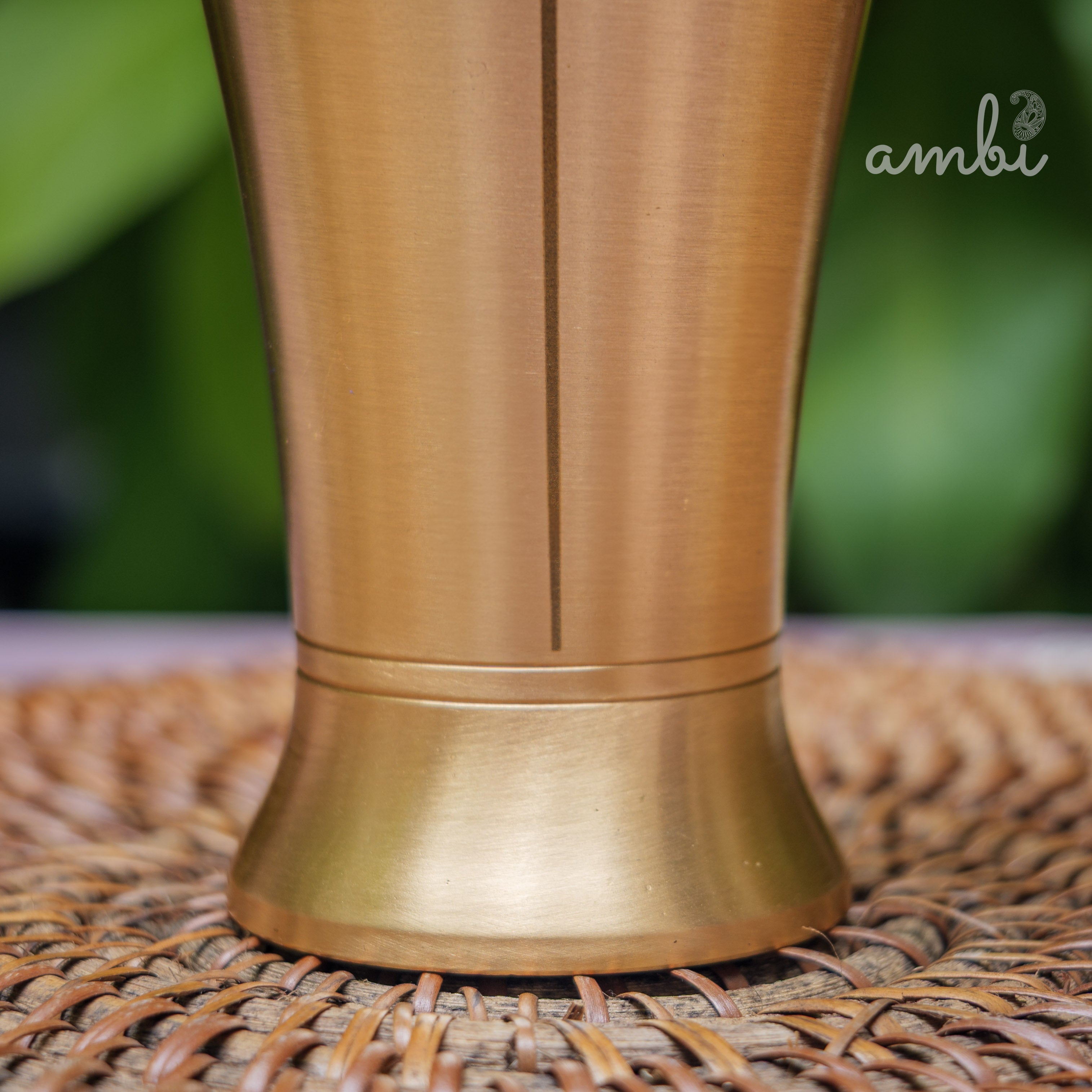 Ambi Gift Set of 2 Lead Free 100% Pure Kansa Glass with Etching - Rising Lotus