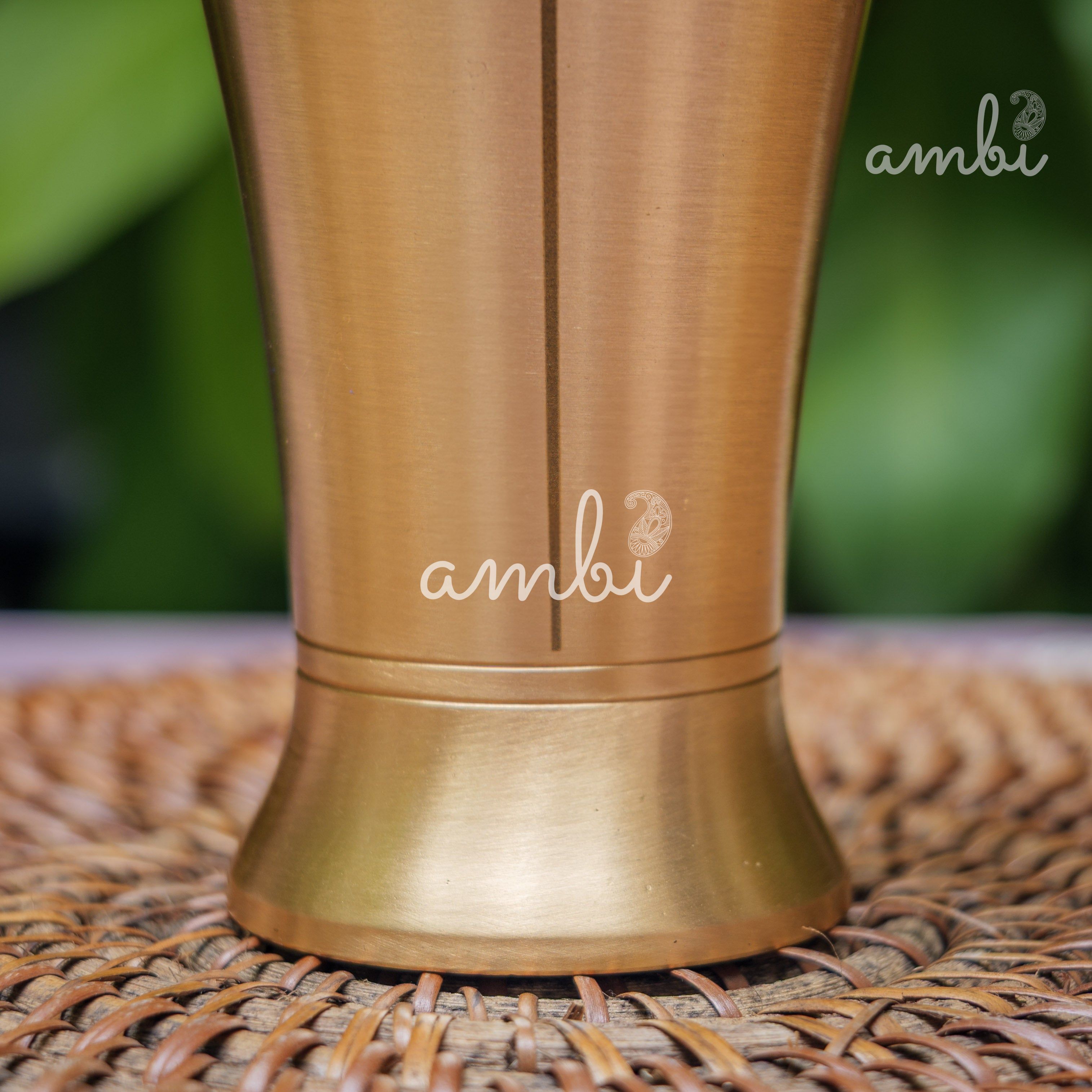 Ambi Gift Set of 2 Lead Free 100% Pure Kansa Glass with Etching - Rising Lotus