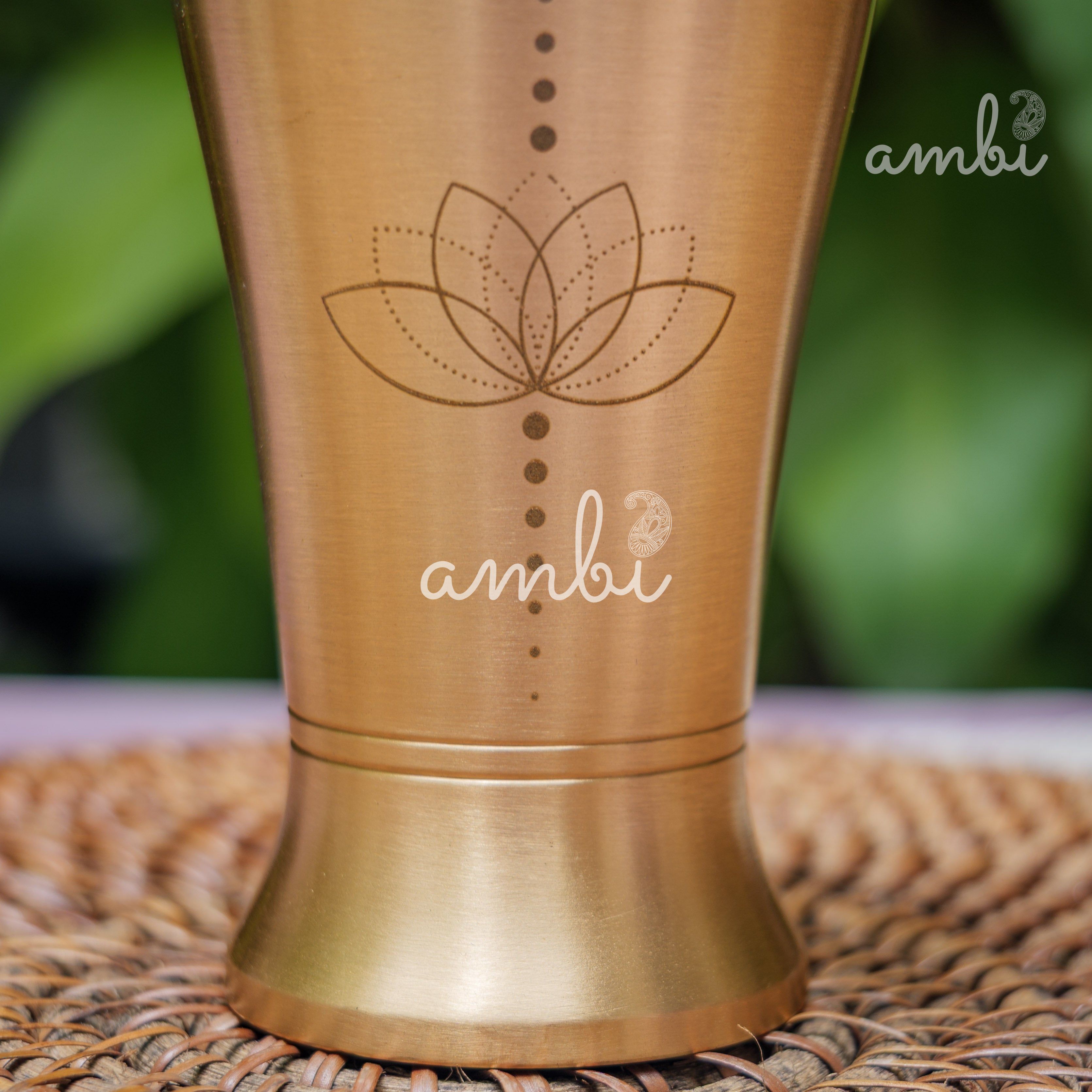 AMBI Royal 100% Pure Lead Free Kansa Glass Etched (Lotus) - 275 ML
