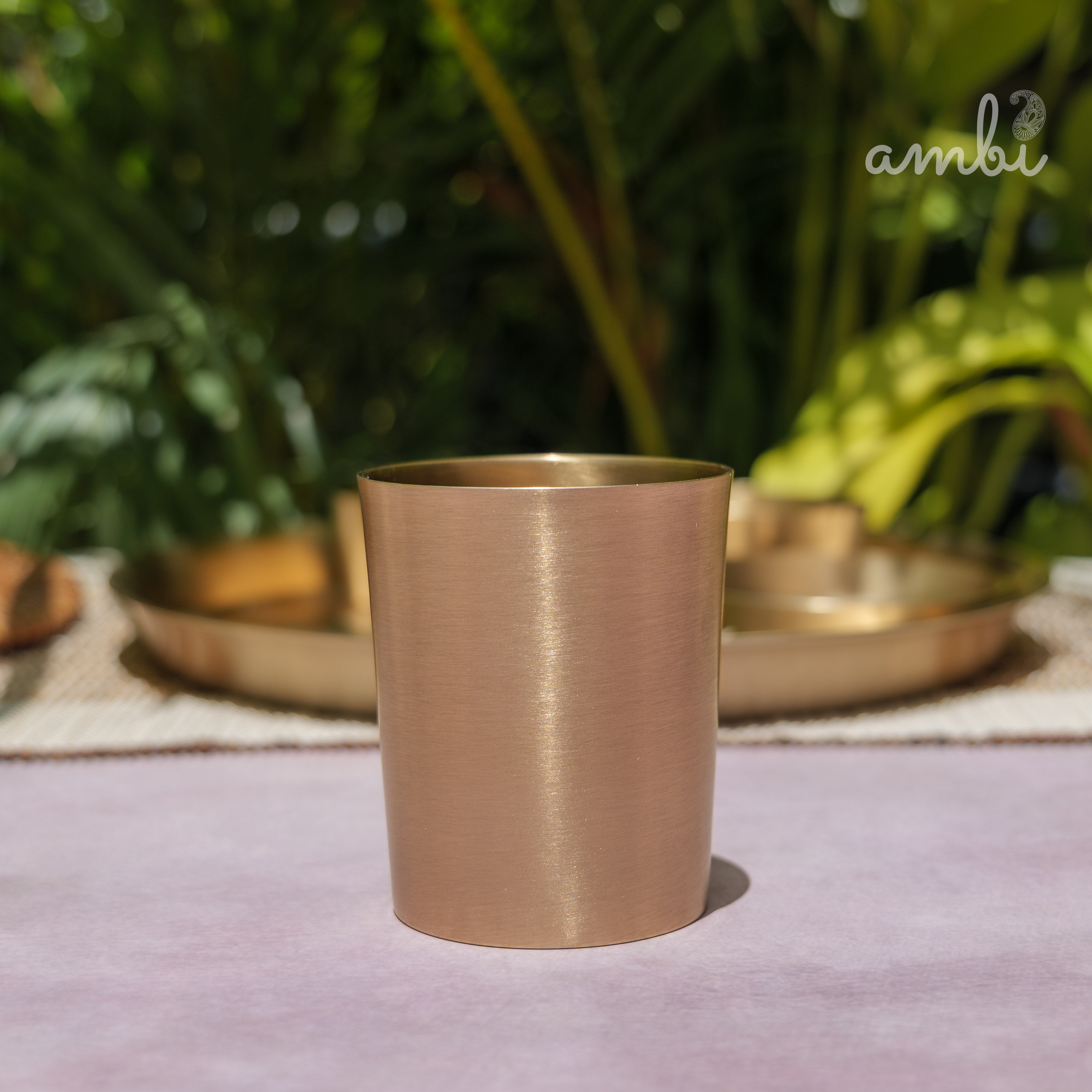 Ambi Pure 100% Lead-Free Kansa 'Ultra Sleek' Thali Set – 6 Pieces - Eating the Ayurvedic Way