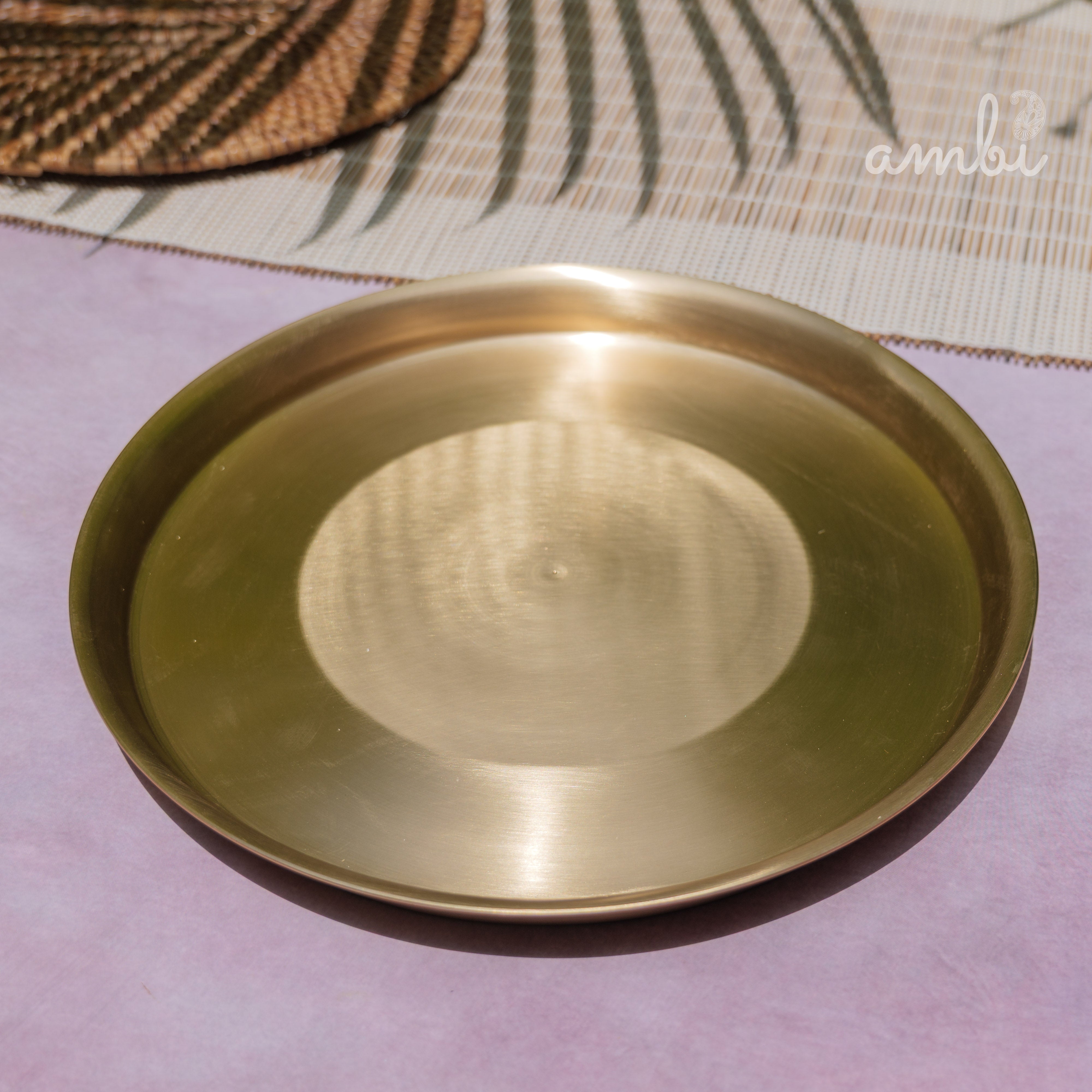Ambi Pure 100% Lead-Free Kansa 'Ultra Sleek' Thali Set – 6 Pieces