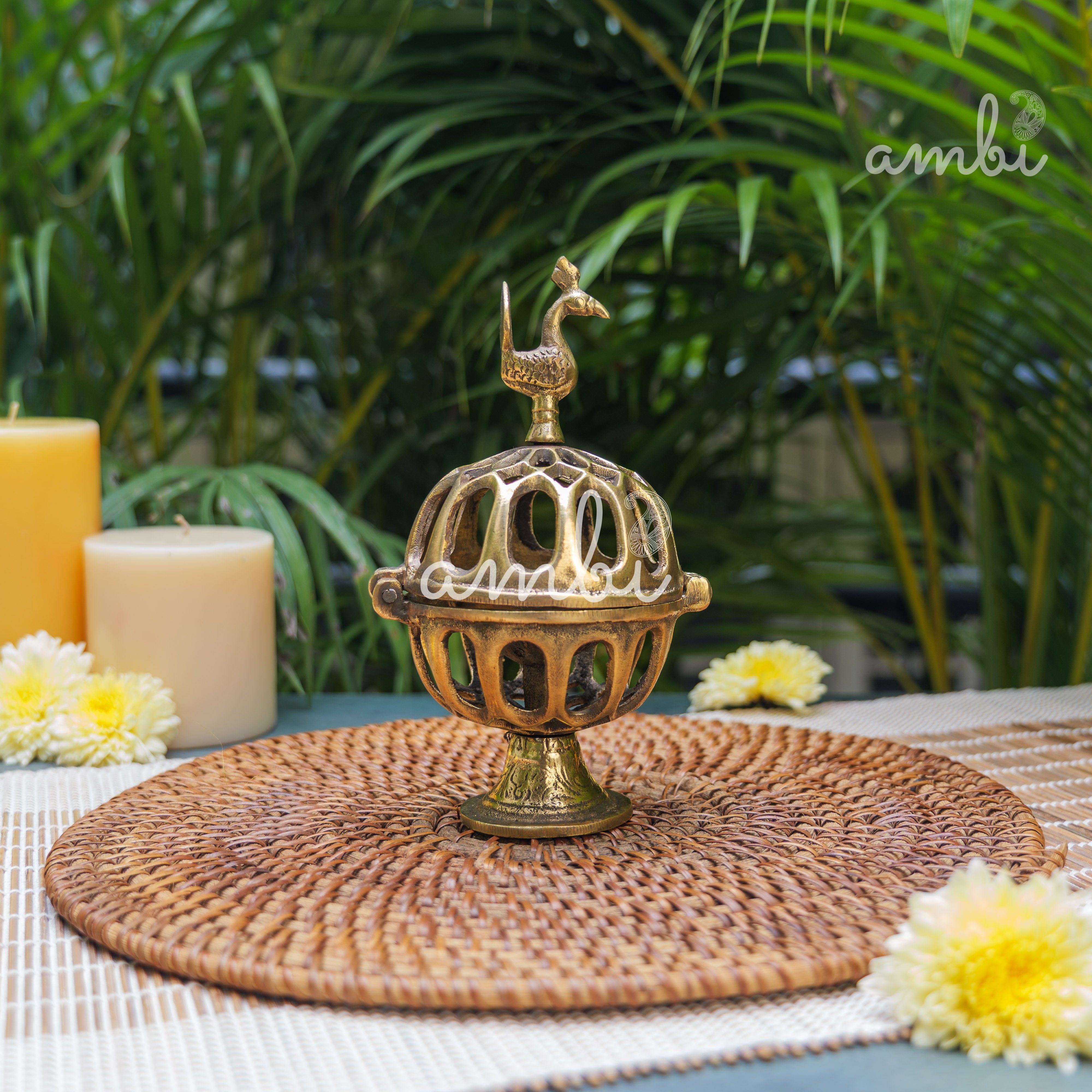 Ambi Pure Brass Vintage Dhoop Dani Incense Burner