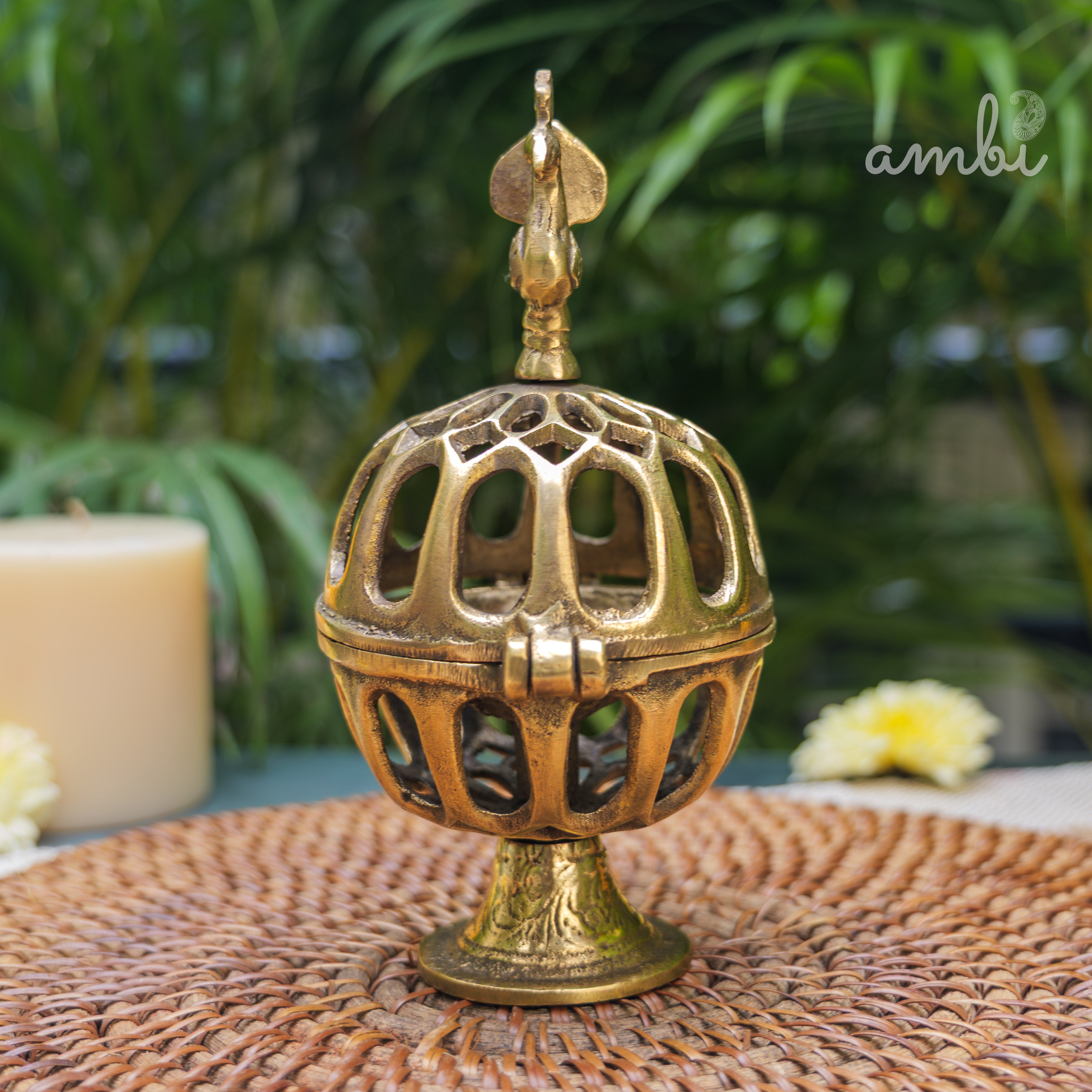 Ambi Pure Brass Vintage Dhoop Dani Incense Burner