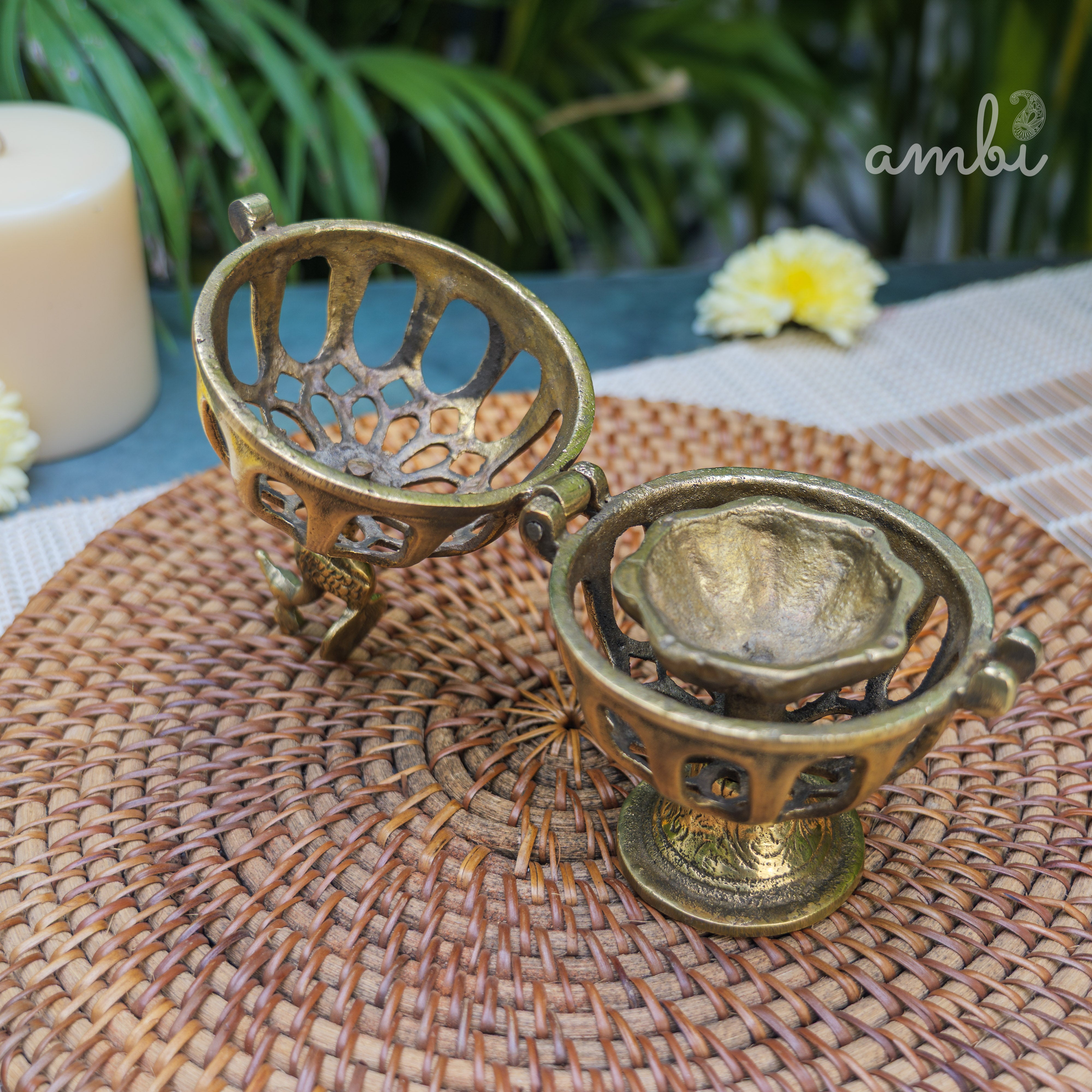Ambi Pure Brass Vintage Dhoop Dani Incense Burner