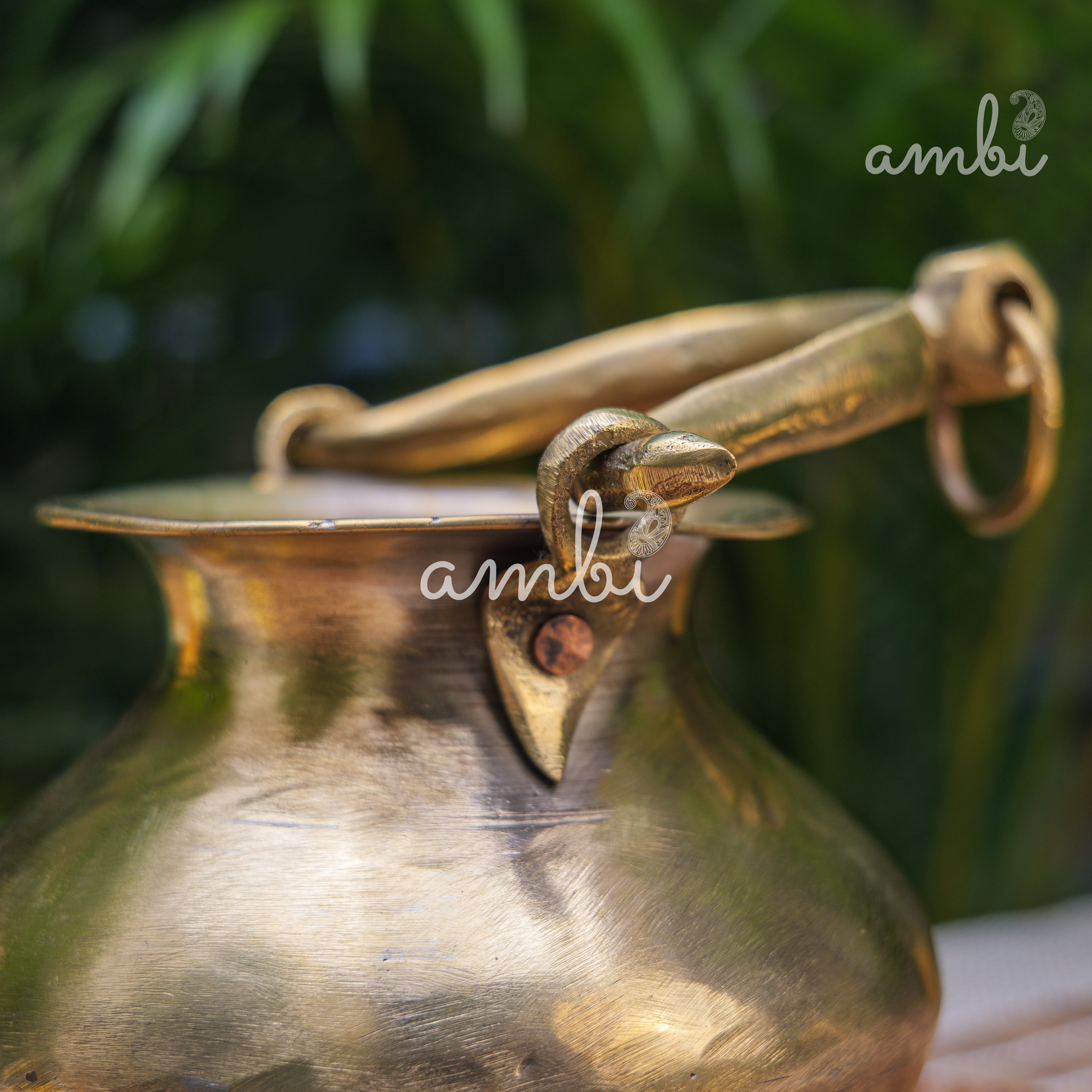 Handcrafted Vintage Heritage Brass Lota With Hanging Loop