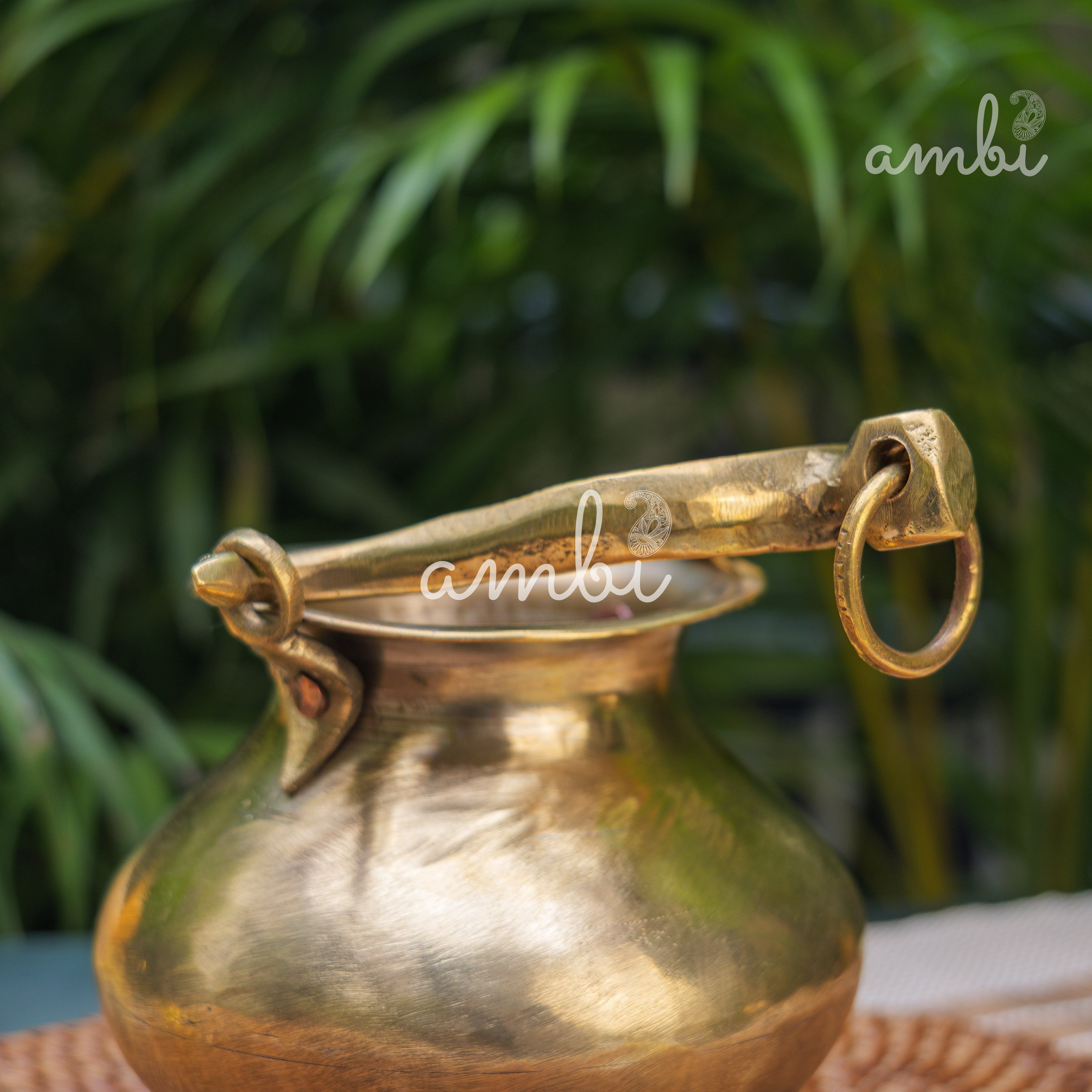 Handcrafted Vintage Heritage Brass Lota With Hanging Loop
