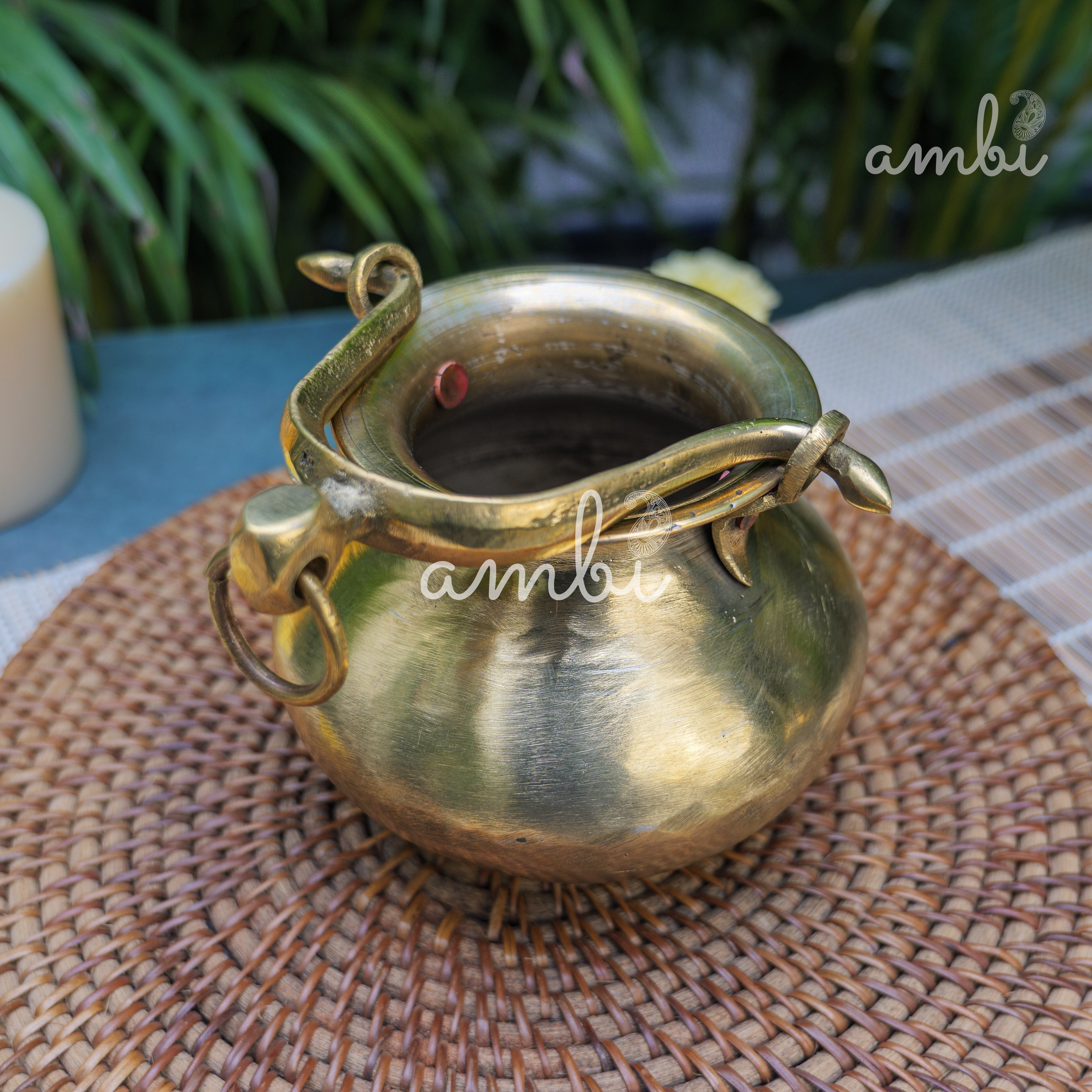 Handcrafted Vintage Heritage Brass Lota With Hanging Loop