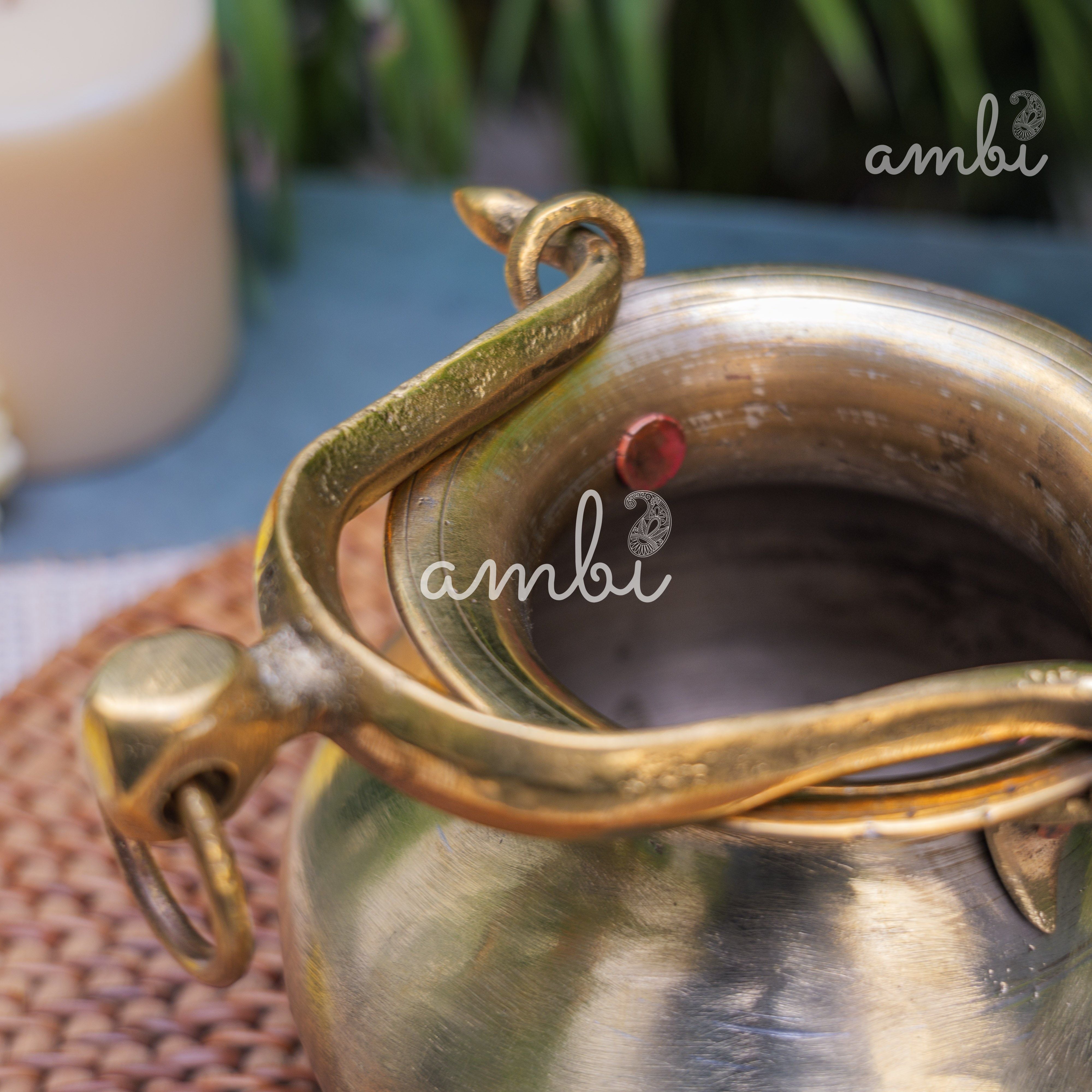 Handcrafted Vintage Heritage Brass Lota With Hanging Loop