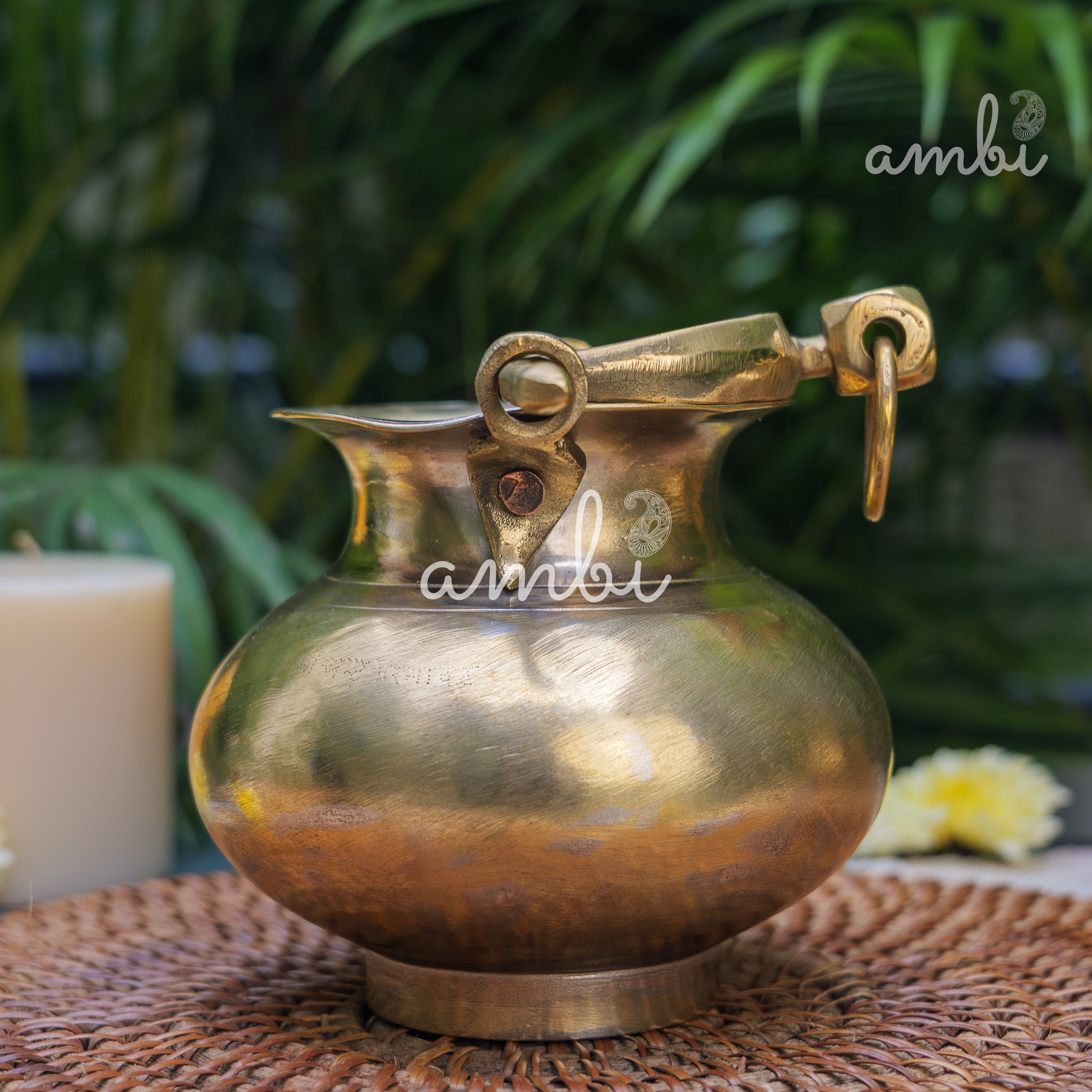 Handcrafted Vintage Heritage Brass Lota With Hanging Loop and chain
