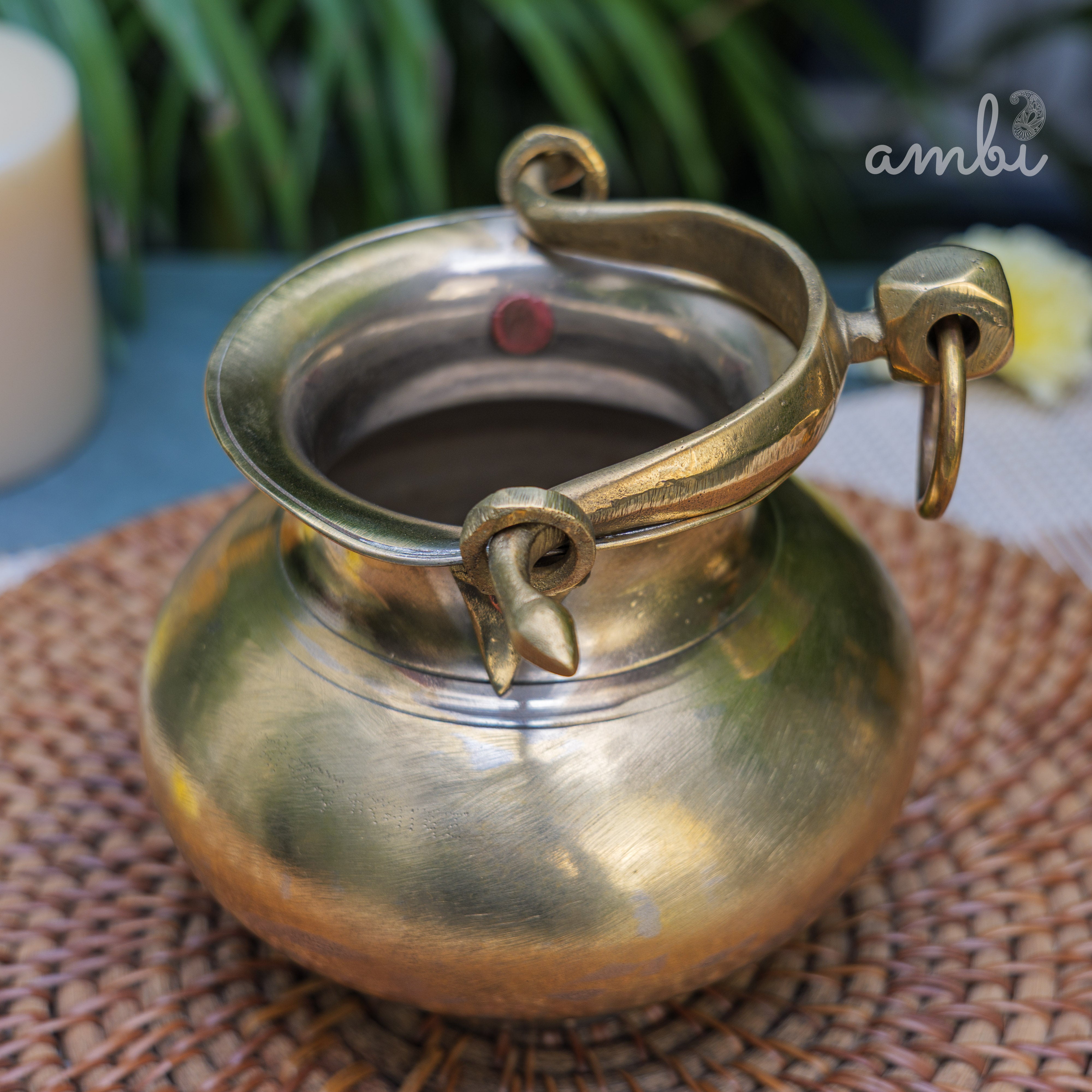 Handcrafted Vintage Heritage Brass Lota With Hanging Loop