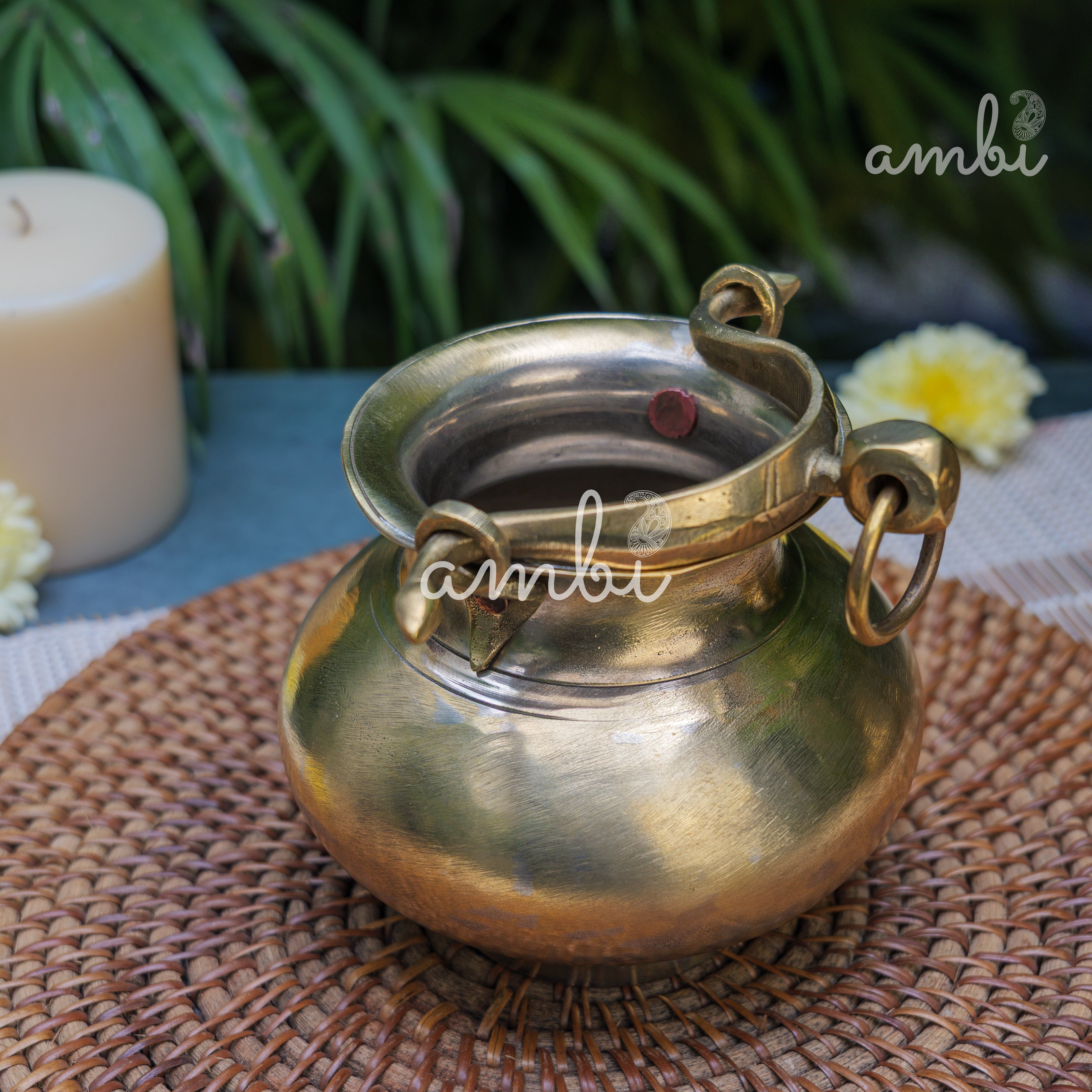 Handcrafted Vintage Heritage Brass Lota With Hanging Loop and chain