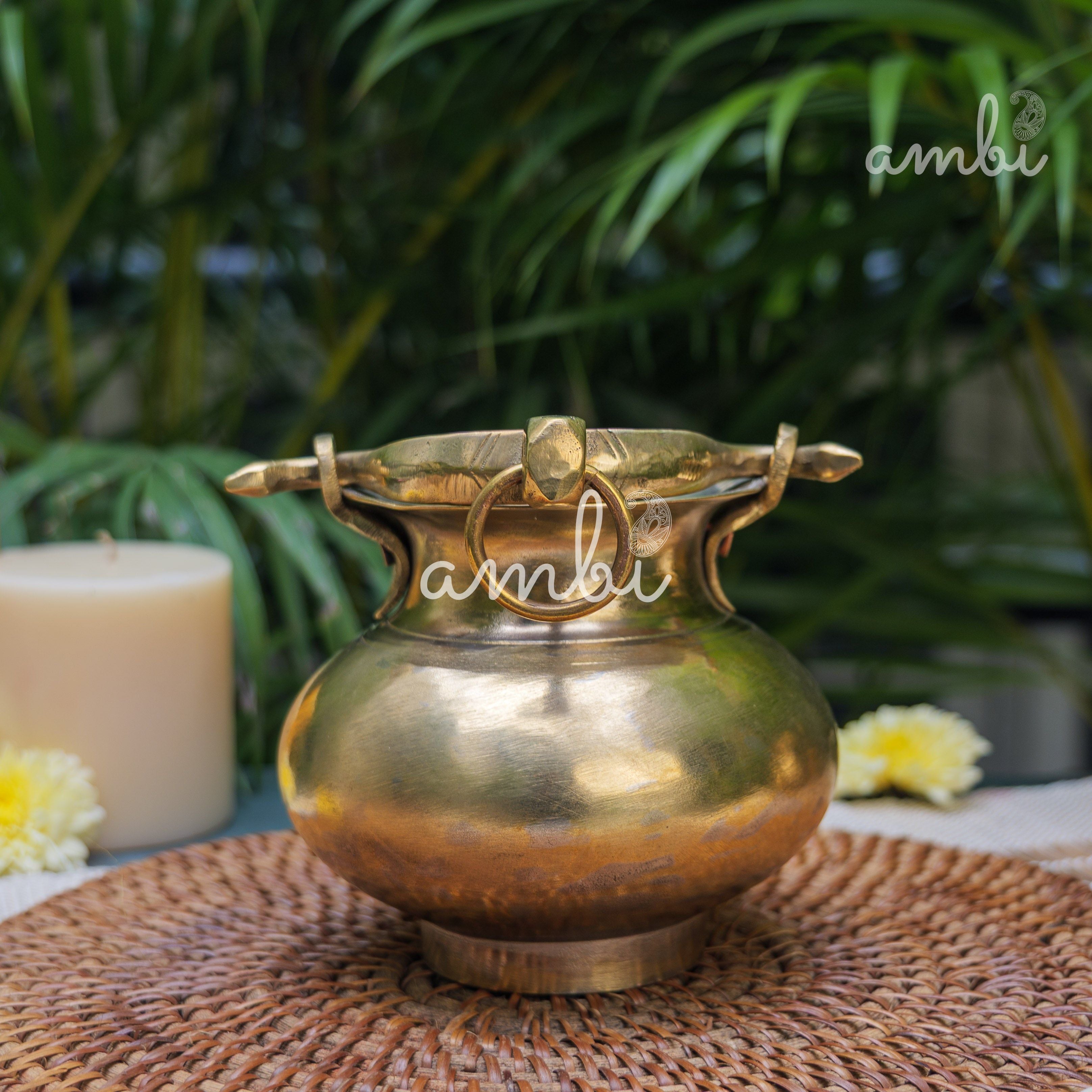 Handcrafted Vintage Heritage Brass Lota With Hanging Loop and chain