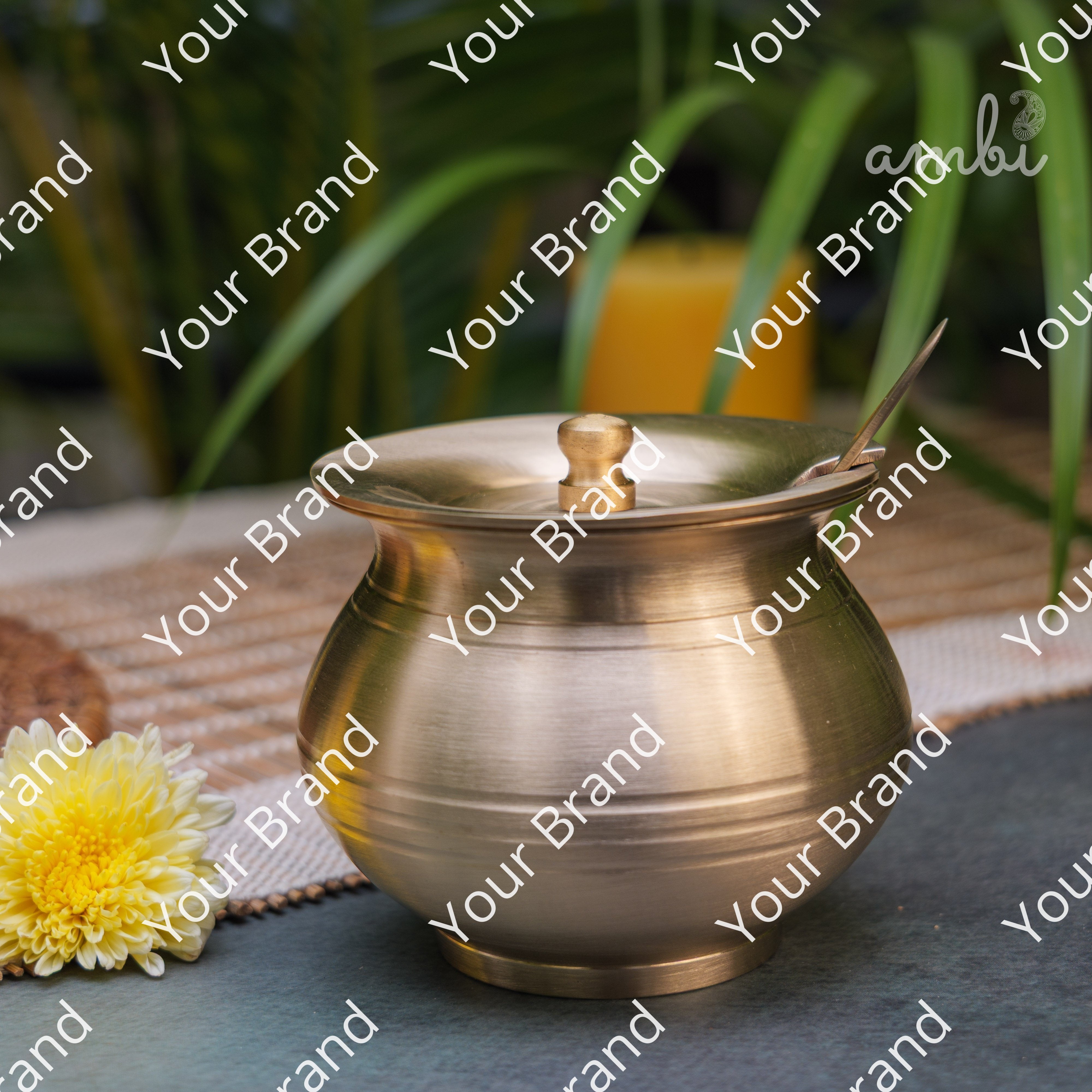 Ambi Pure Kansa Ghee Pot — An Ayurvedic Daily Ritual, Matte (350 ML)