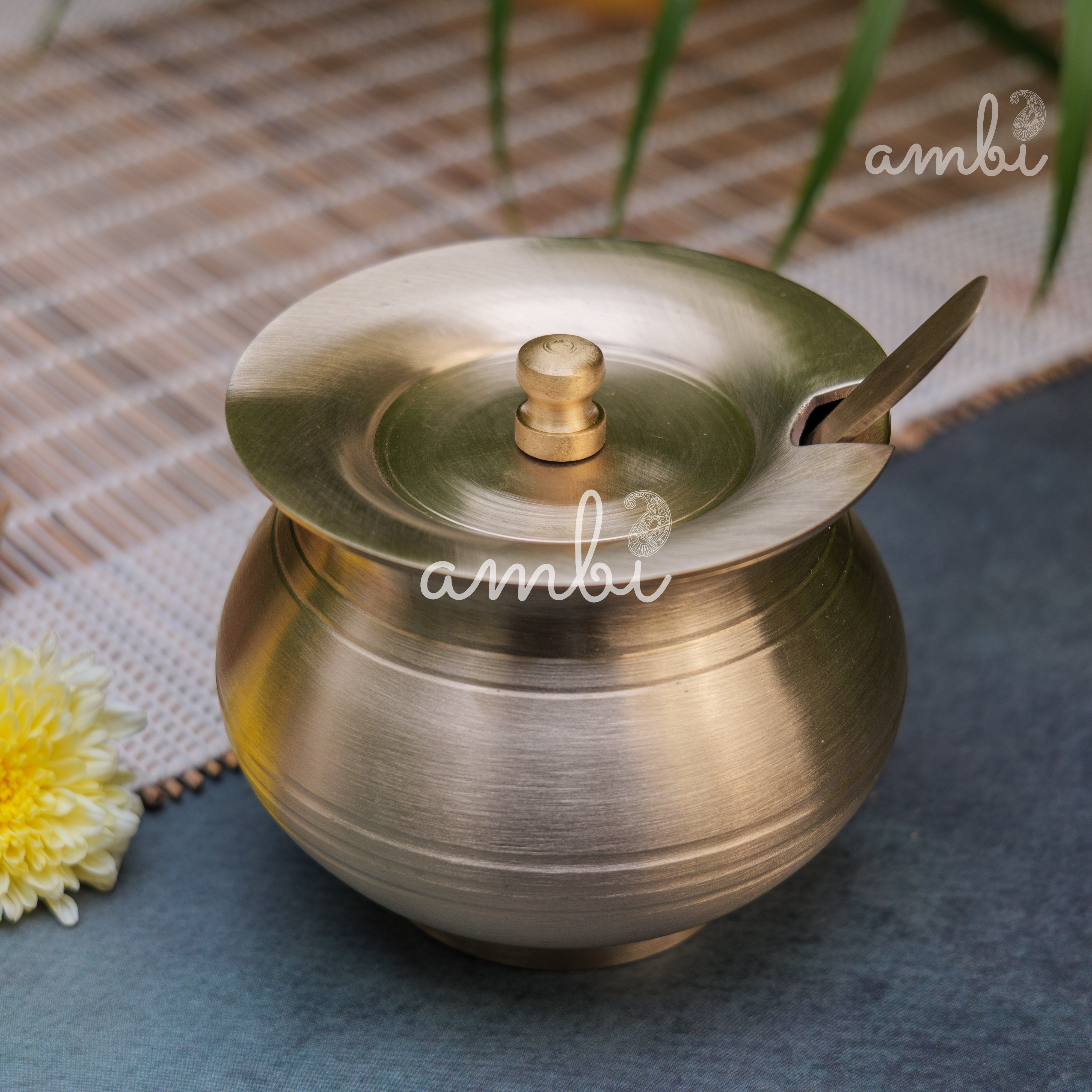 Kansa Wellness Starter Bundle - Almond Box, Damru Glass & Ghee Pot