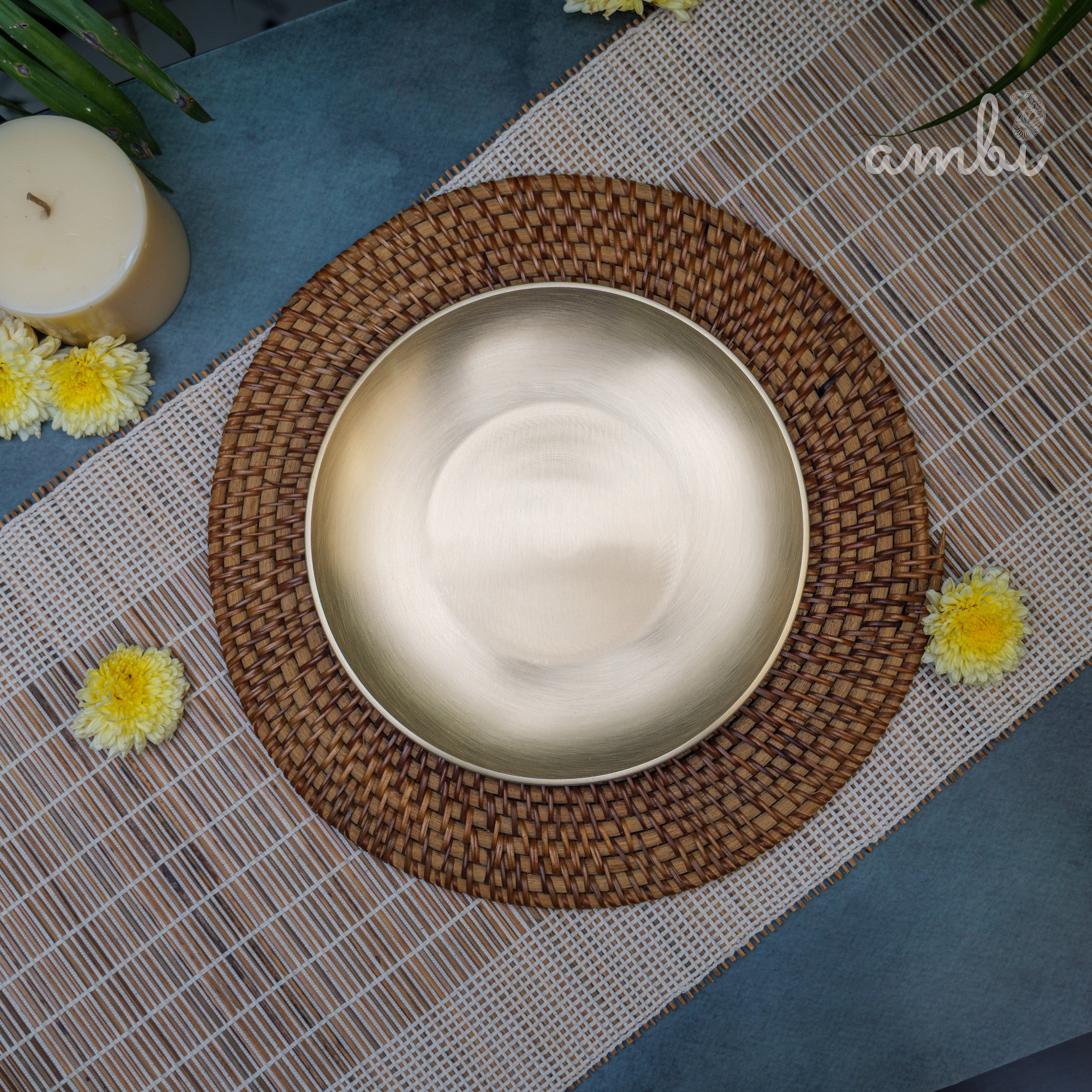 AMBI 100% Pure Lead Free Kansa Quarter Plate Handcrafted, Durable, Elegant Plate