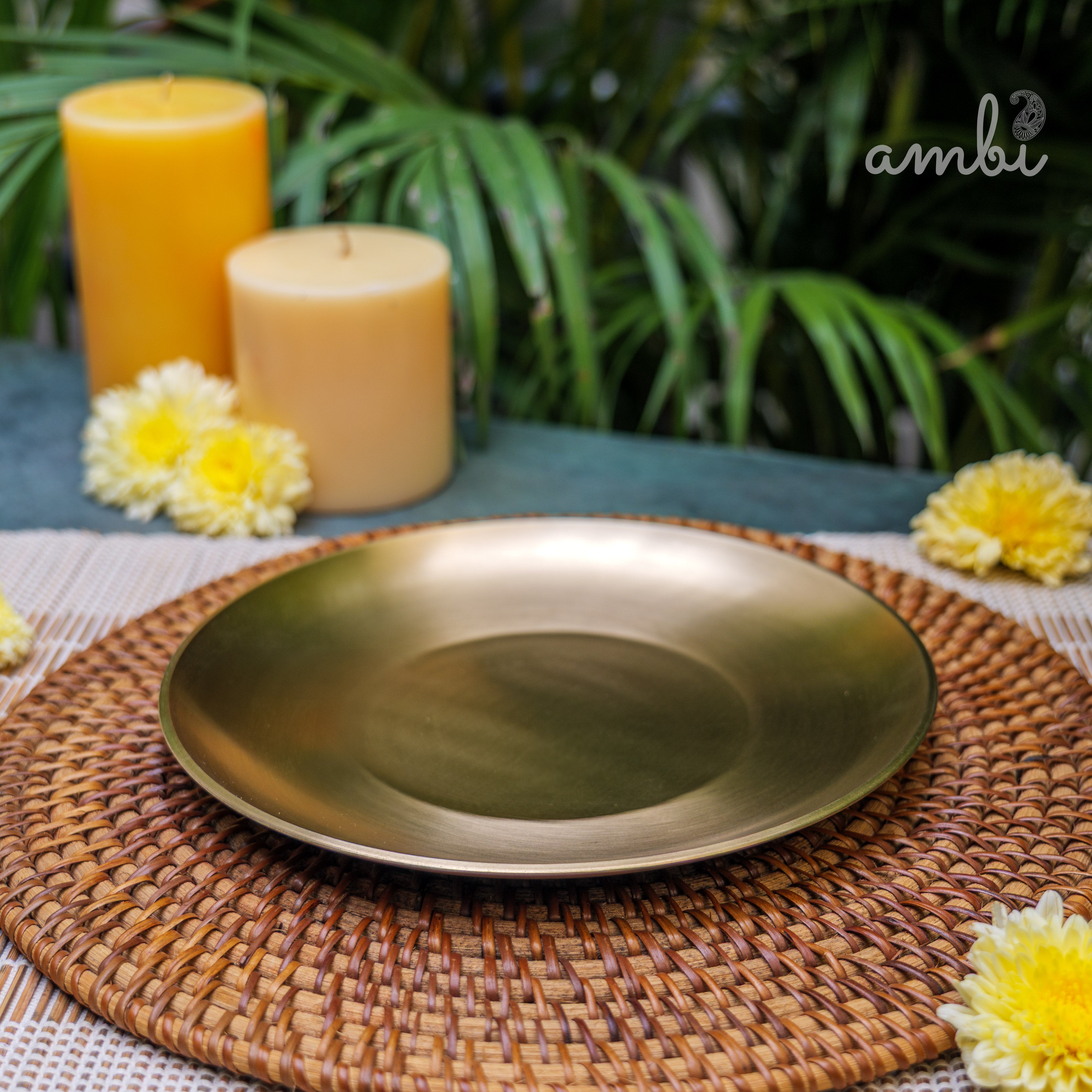 AMBI 100% Pure Lead Free Kansa Quarter Plate Handcrafted, Durable, Elegant Plate