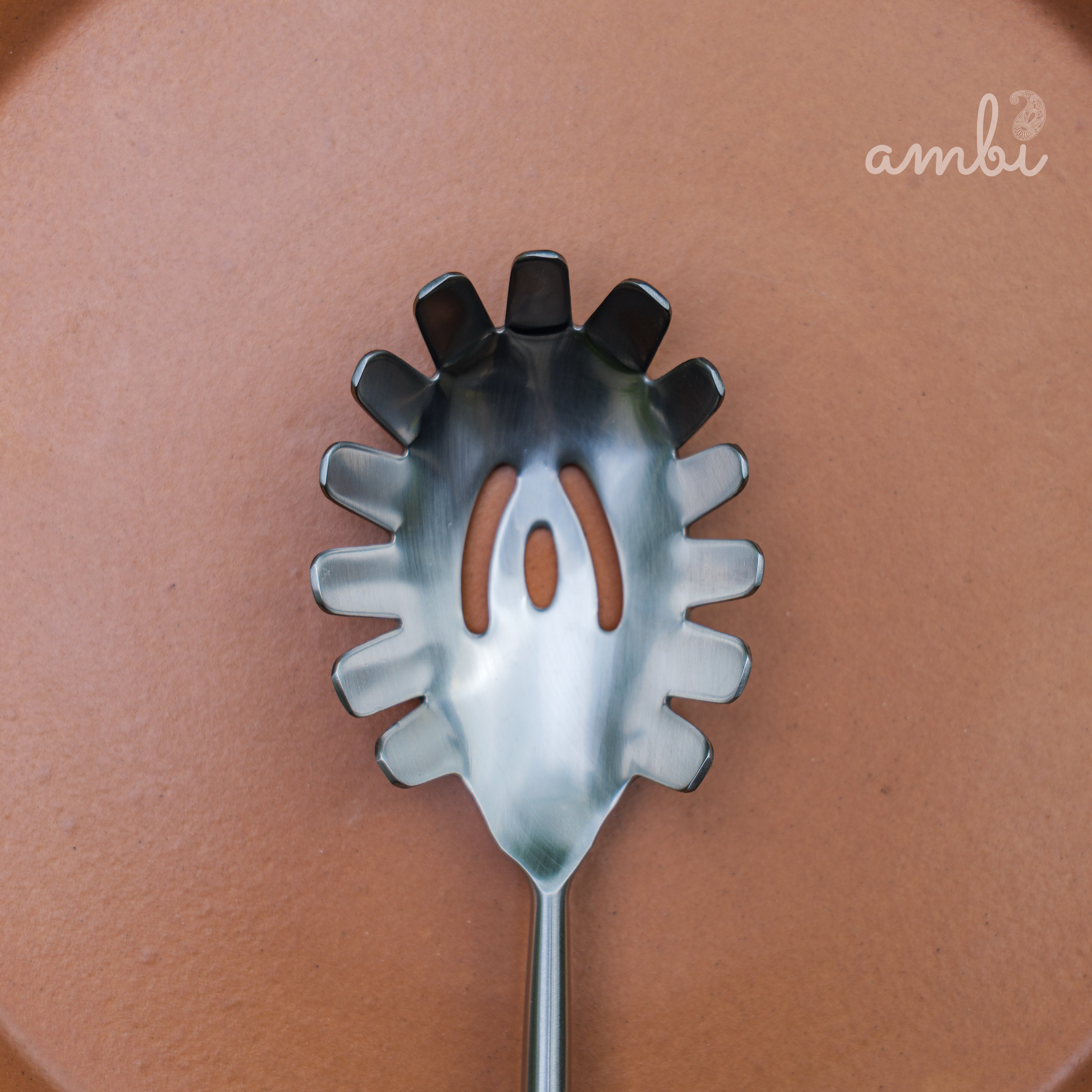 Pair of Exquisite Steel Ladle & Spaghetti Serving Spoon Set