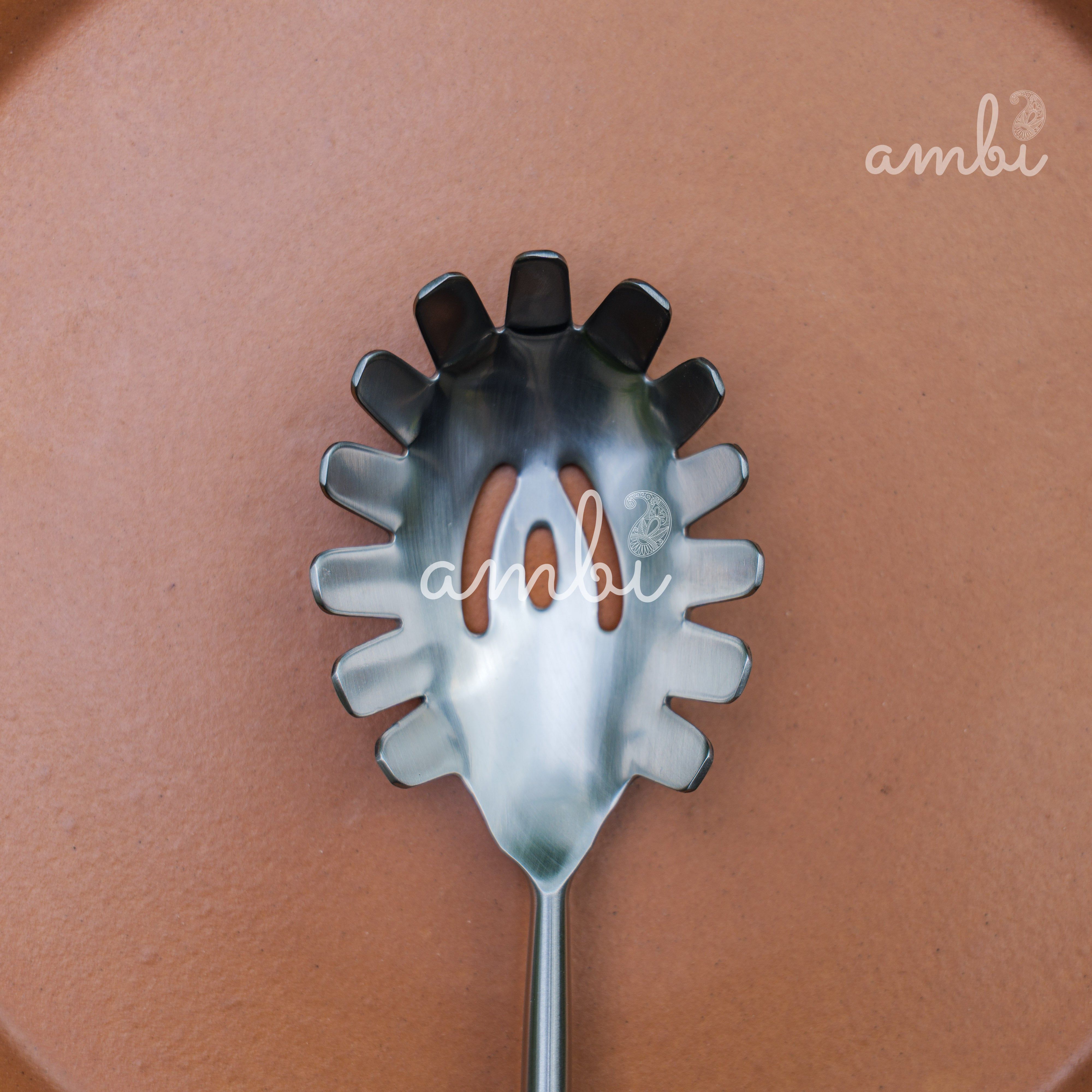 Pair of Exquisite Steel Ladle & Spaghetti Serving Spoon Set