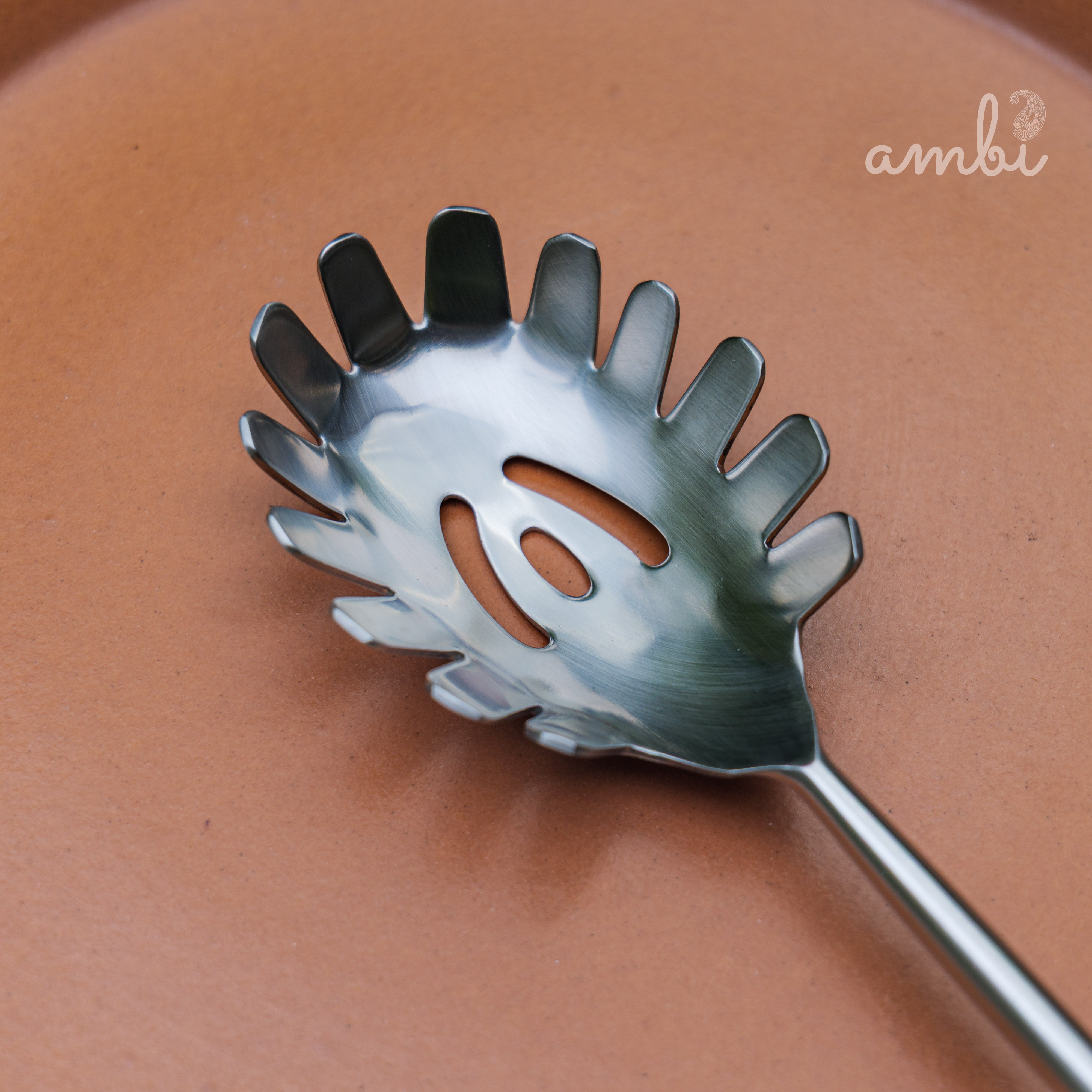 Pair of Exquisite Steel Ladle & Spaghetti Serving Spoon Set