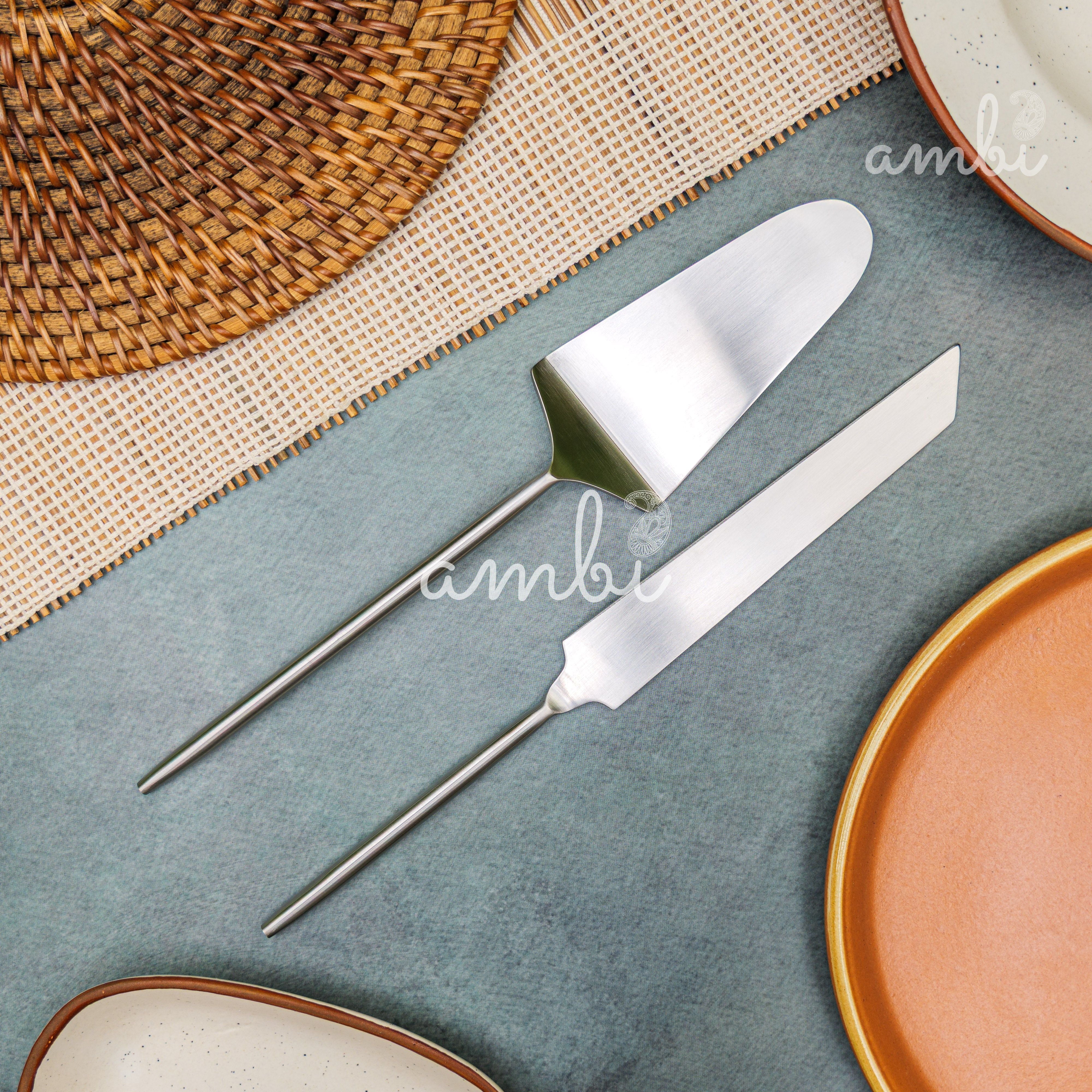 Exquisite Steel Cake Server Cutlery Set of 2