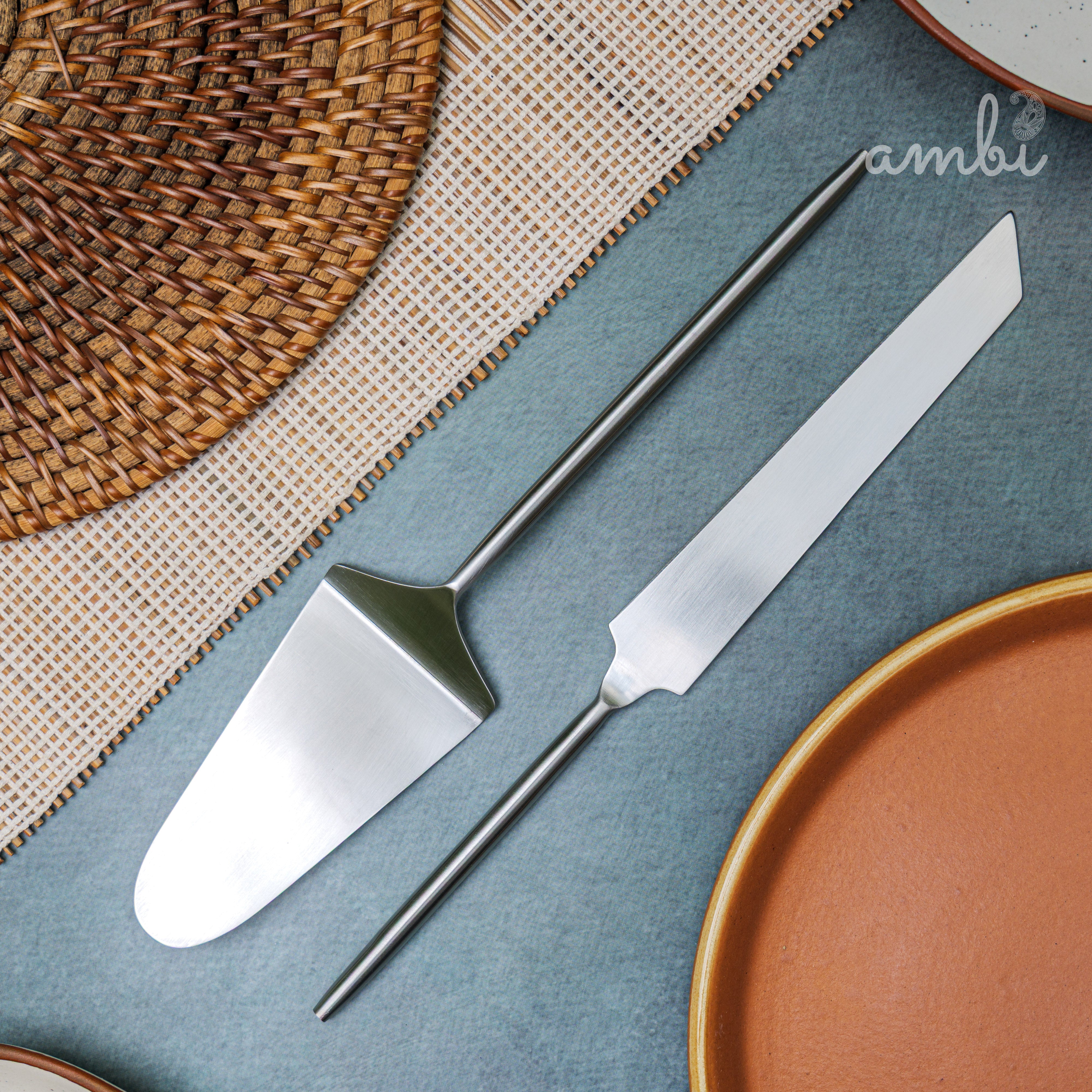 Exquisite Steel Cake Server Cutlery Set of 2