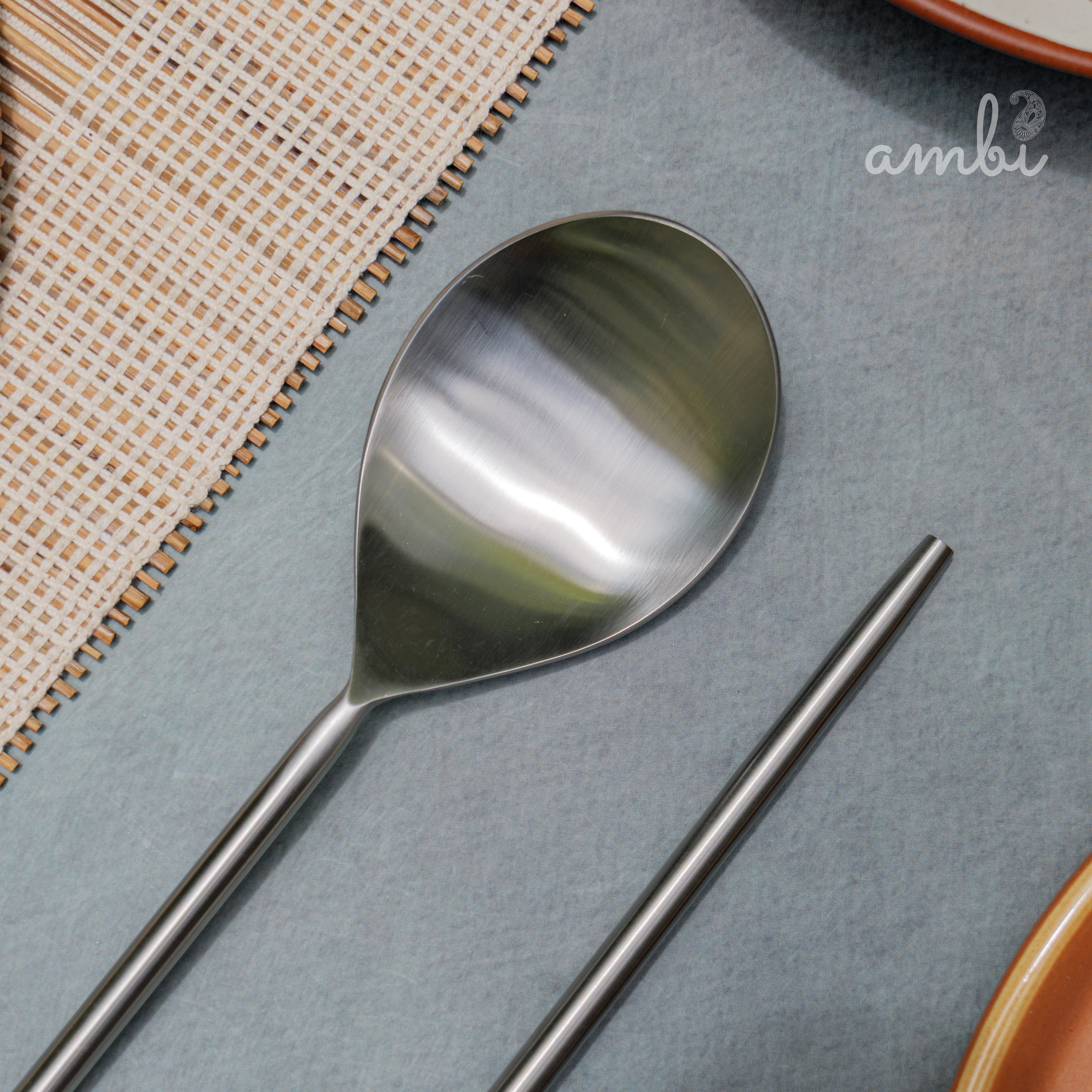 Pair of Exquisite Steel Serving Ladle Spoon Set