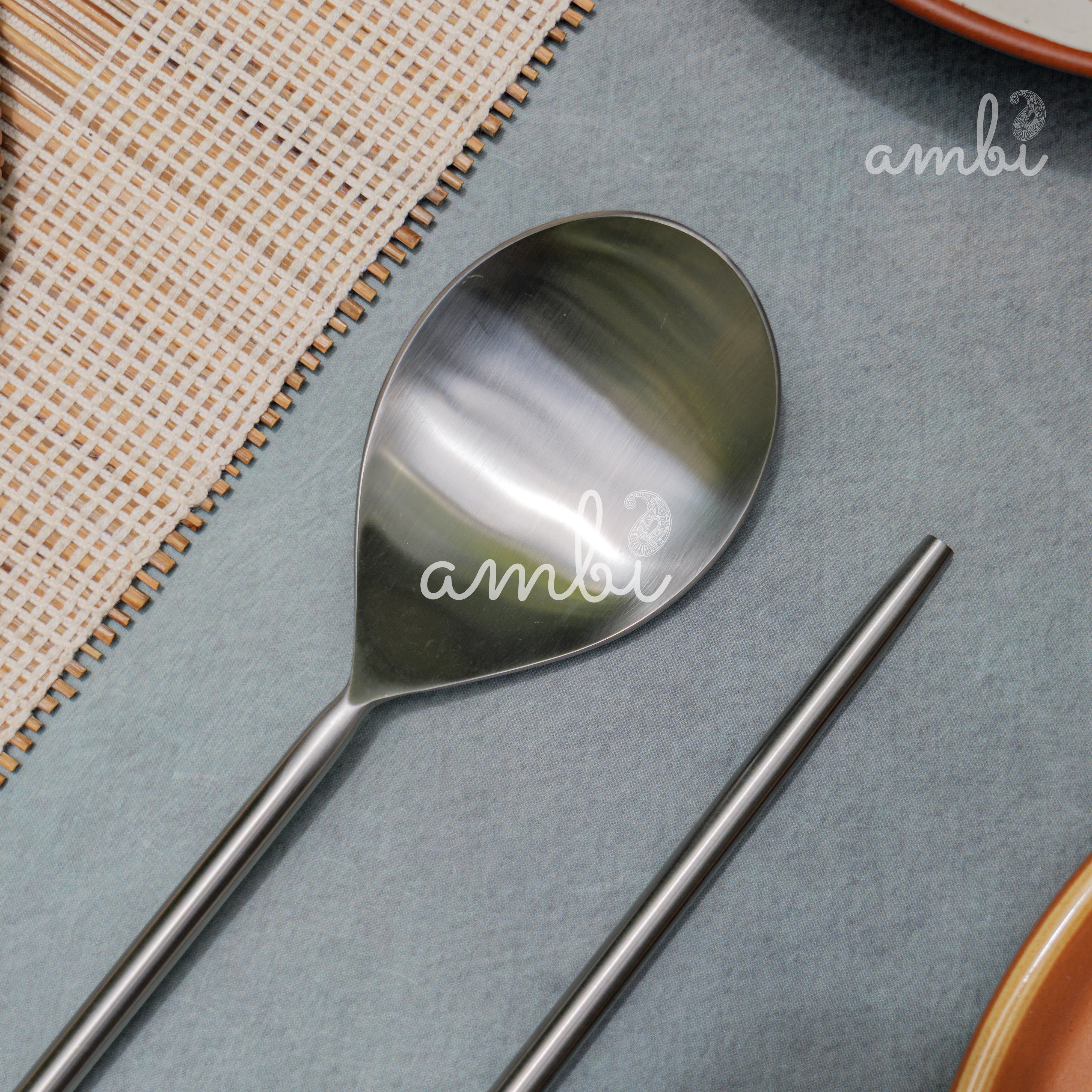 Pair of Exquisite Steel Serving Ladle Spoon Set