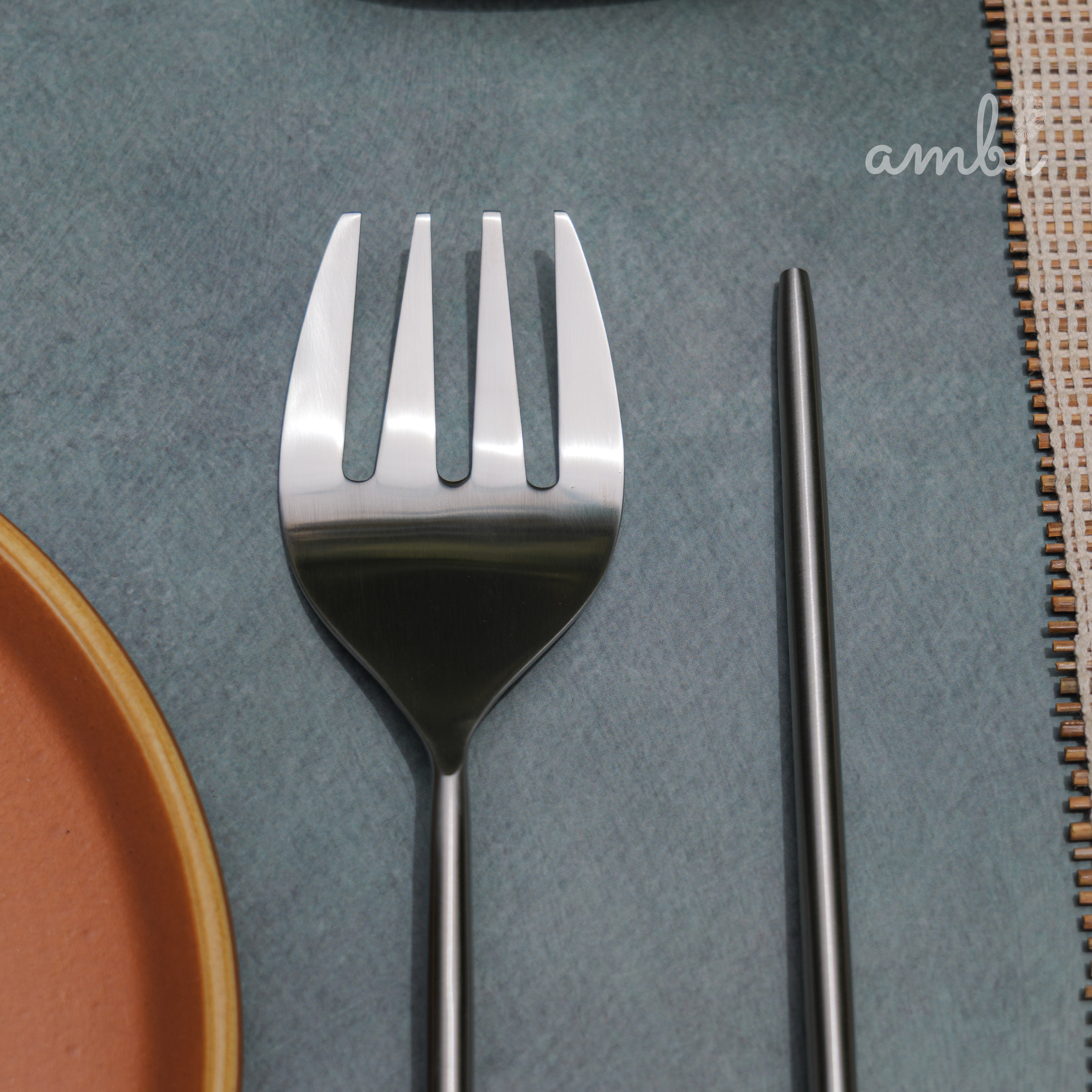 Ambi Virgin Steel Salad Server - Set of 2