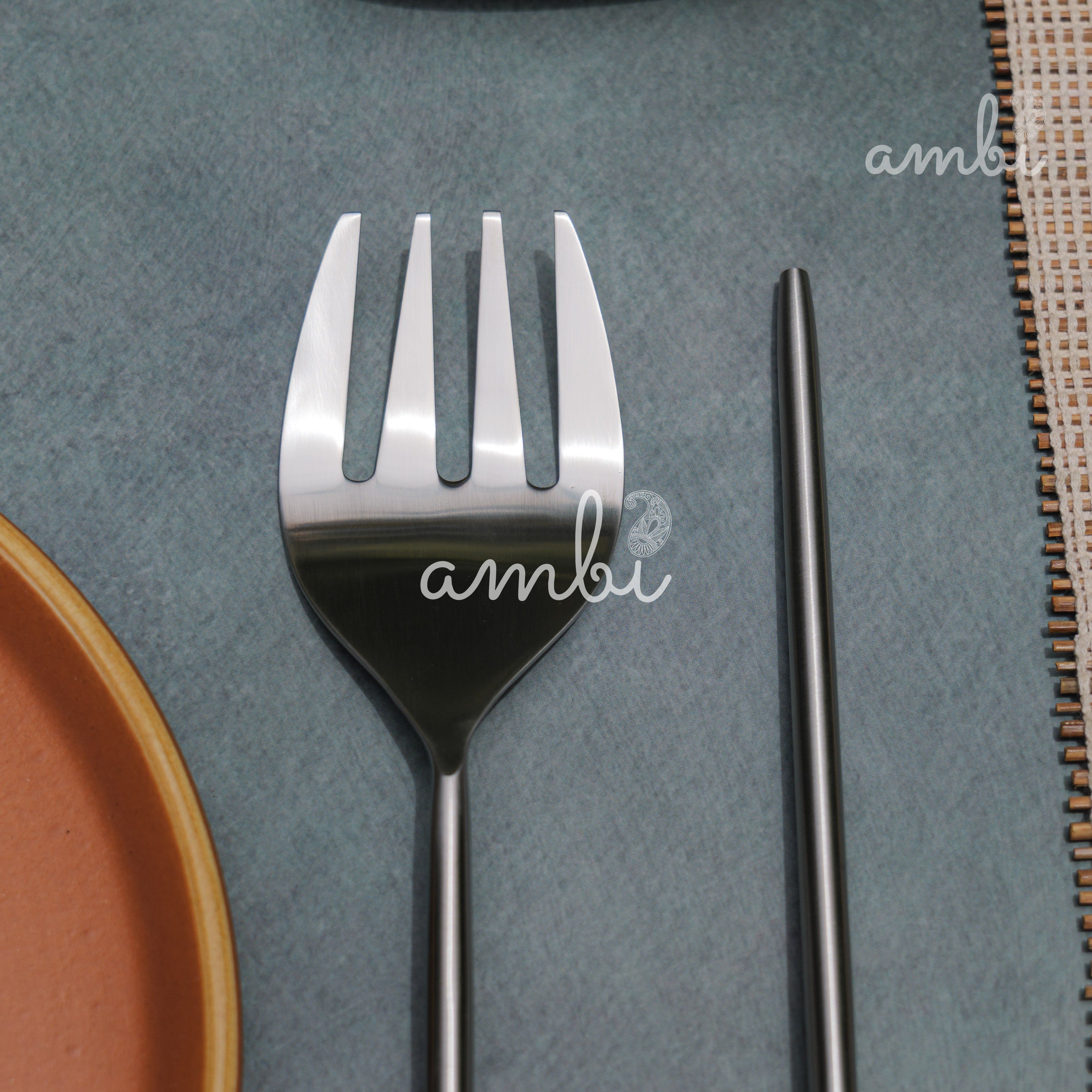 Ambi Virgin Steel Salad Server - Set of 2