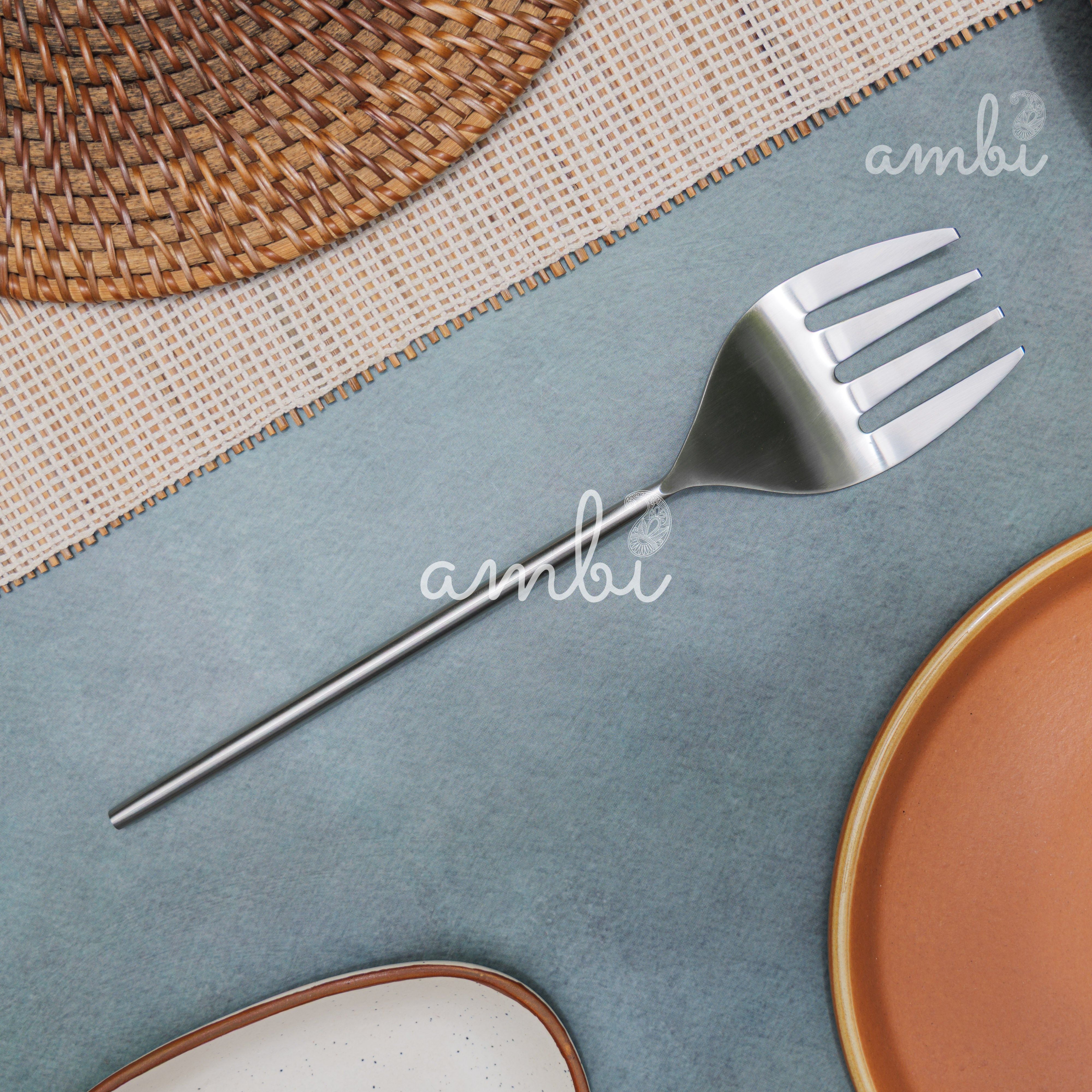 Ambi Virgin Steel Salad Server - Set of 2