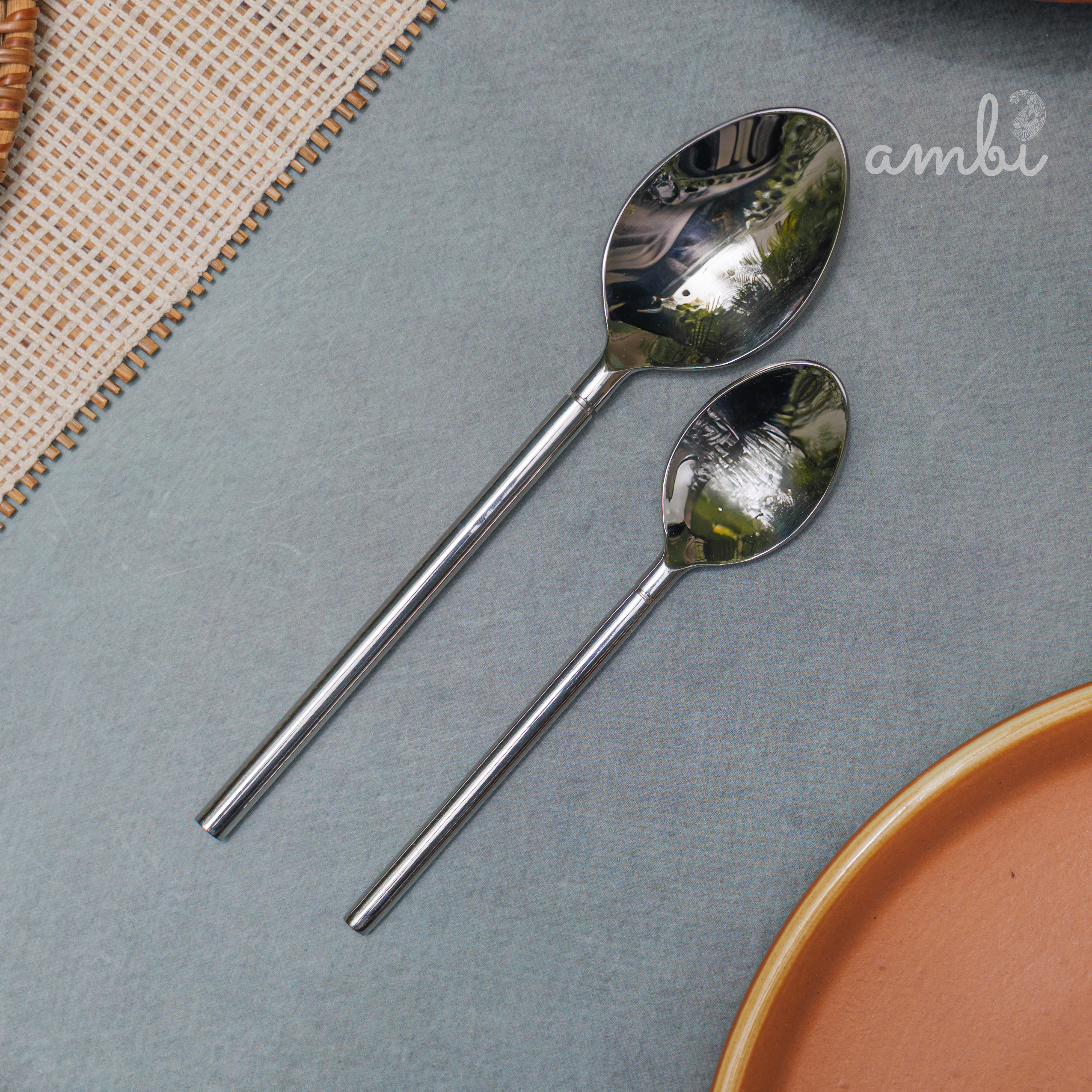 Handcrafted Heavy Steel Silver Cutlery Set of 4