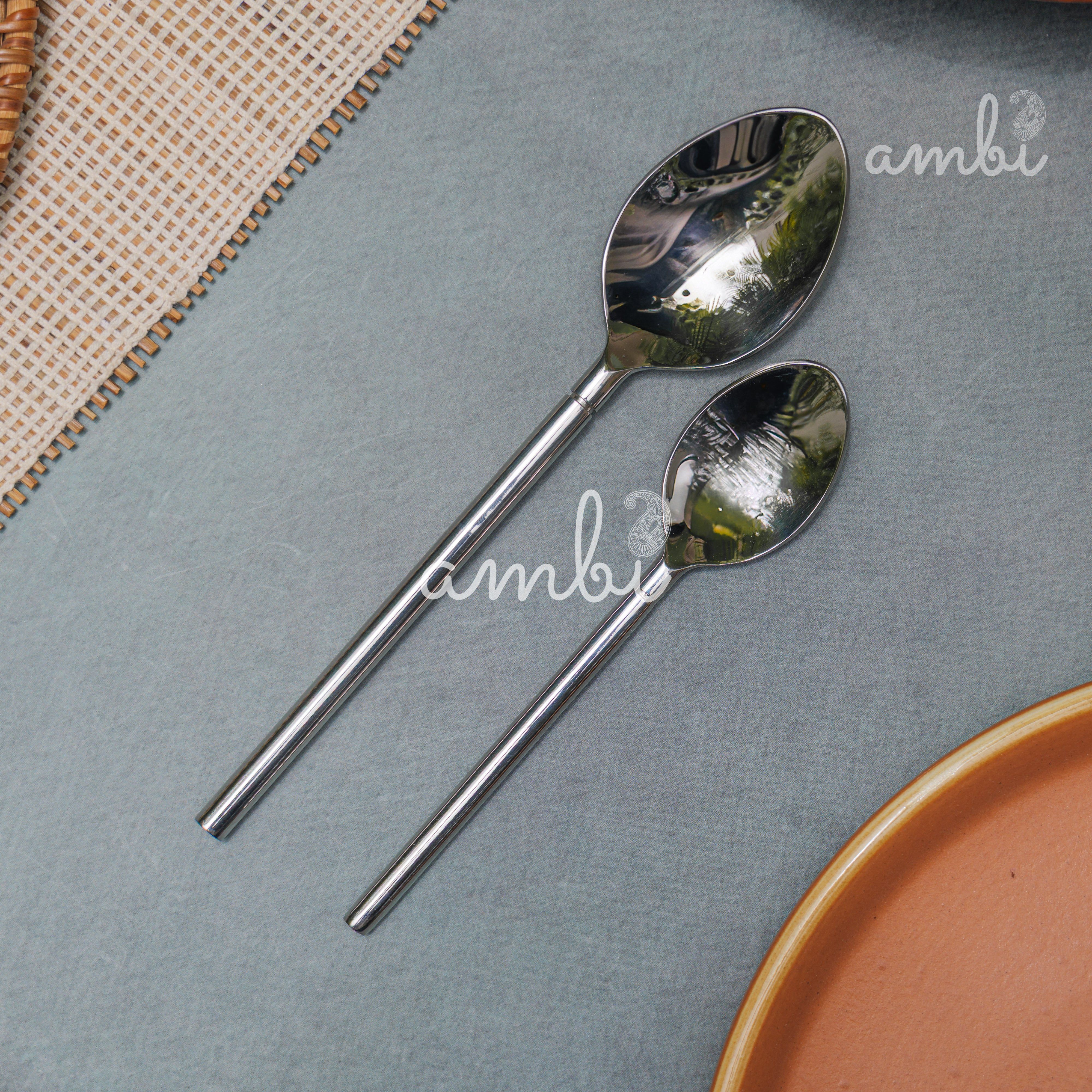 Handcrafted Heavy Steel Silver Cutlery Set of 4