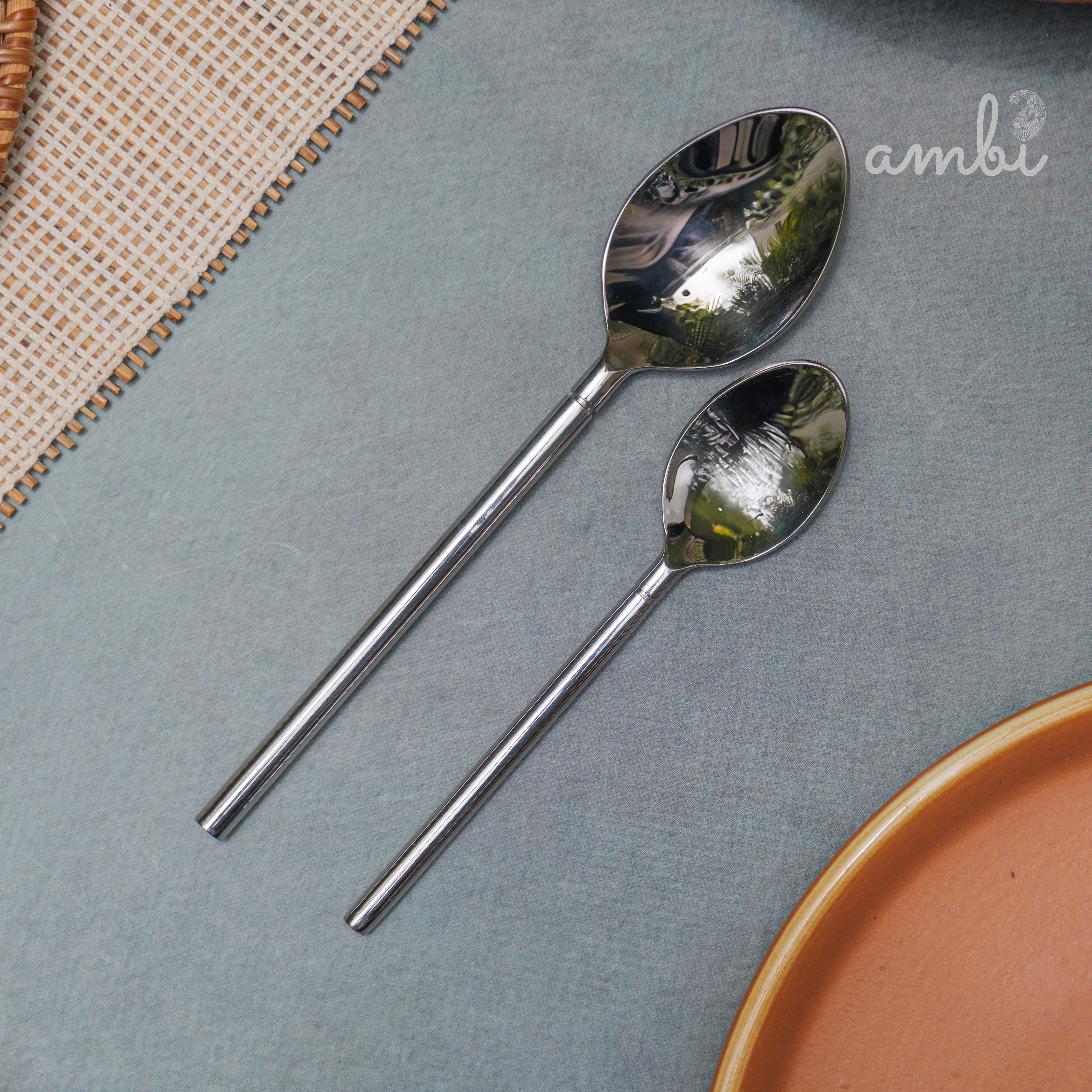 Handcrafted Heavy Steel Silver Cutlery Set of 4