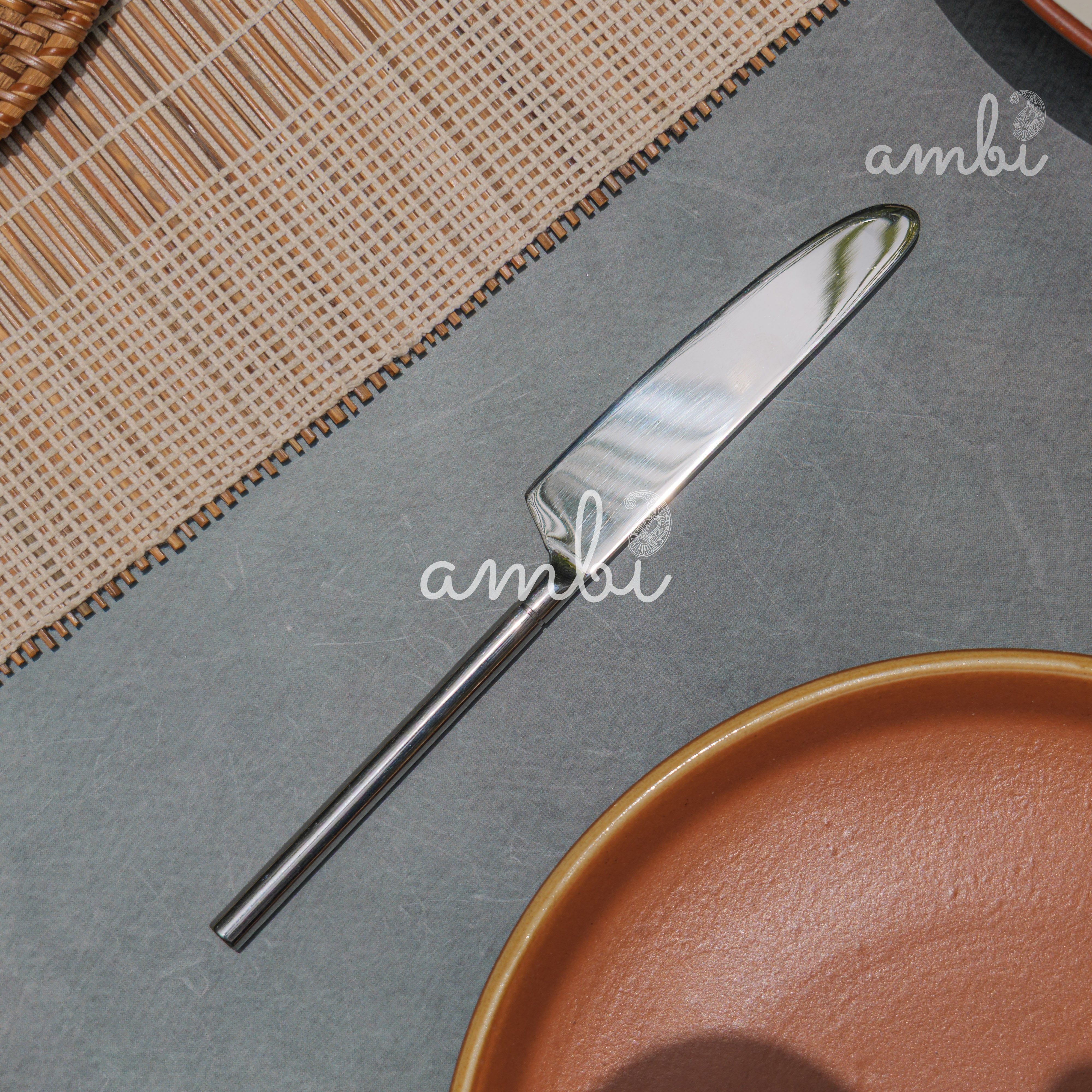 Handcrafted Heavy Steel Silver Cutlery Set of 4