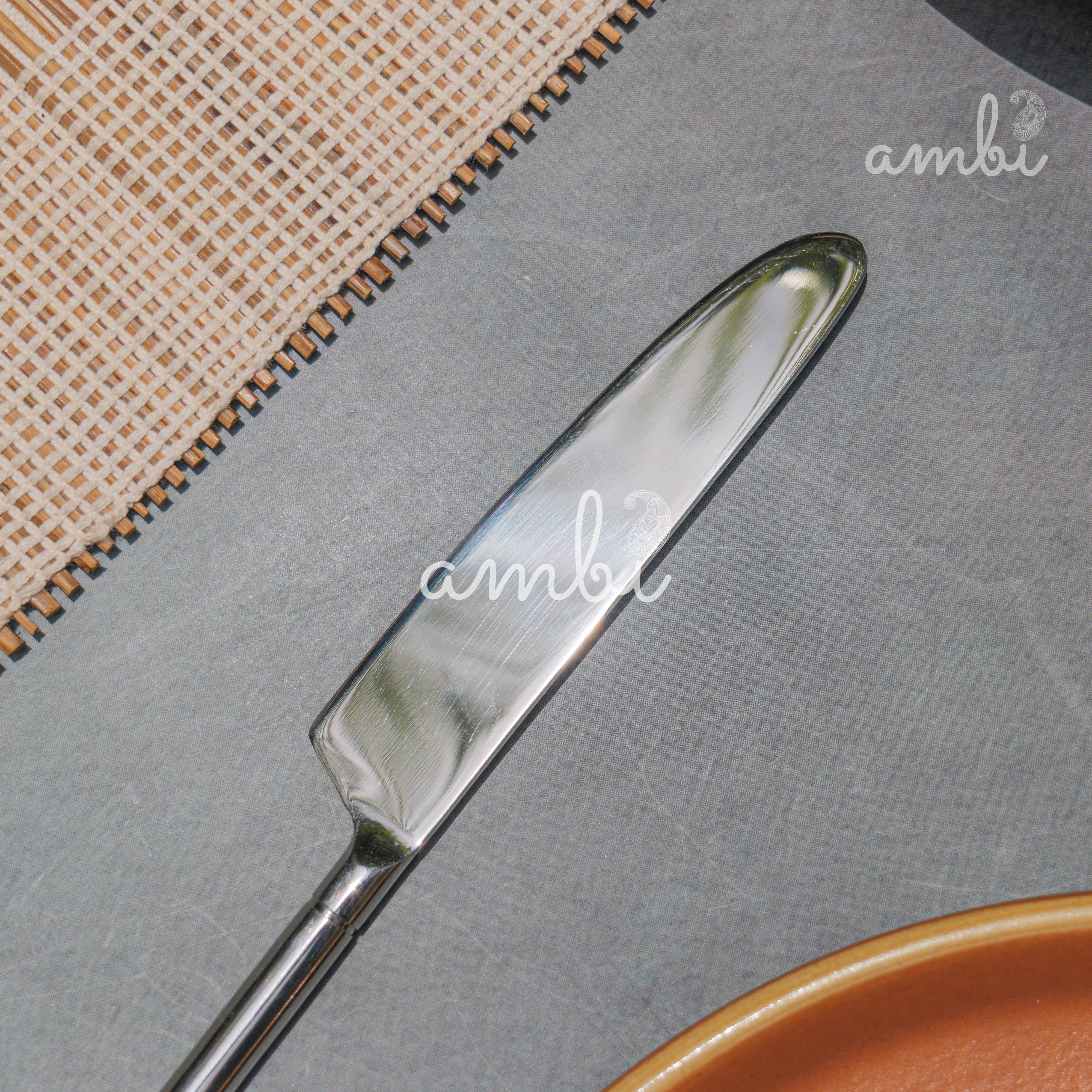 Handcrafted Heavy Steel Silver Cutlery Set of 4