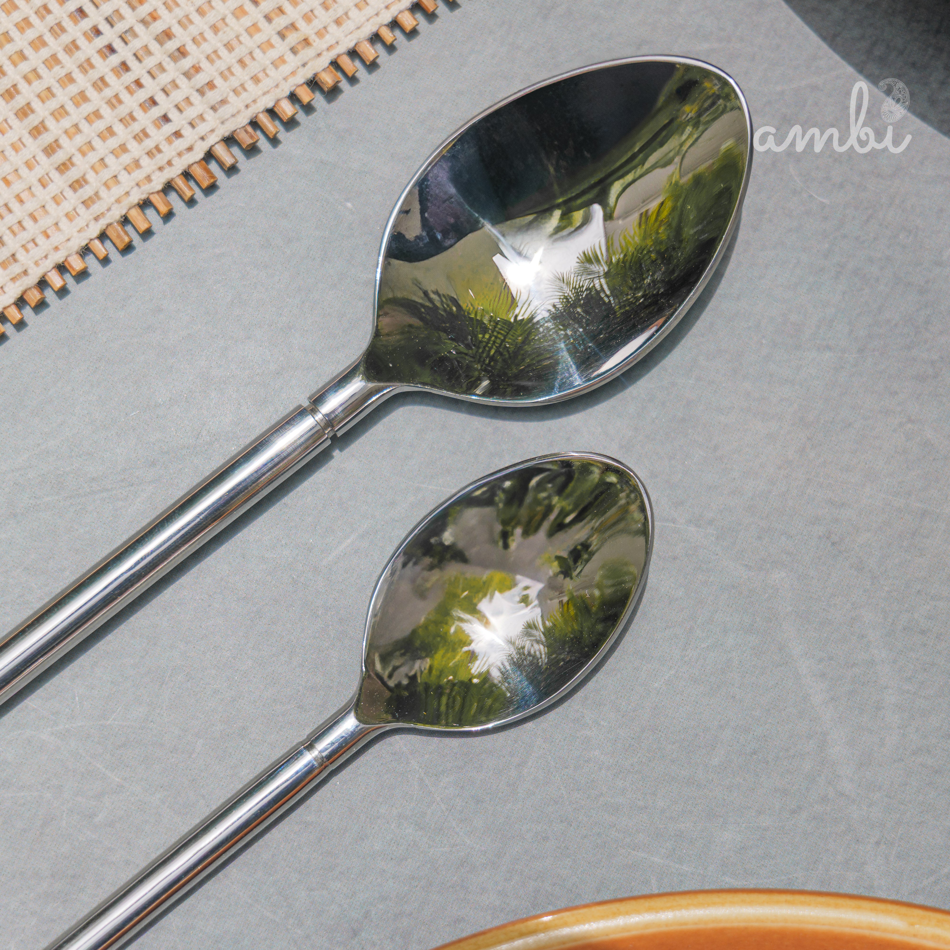 Handcrafted Heavy Steel Silver Cutlery Set of 4