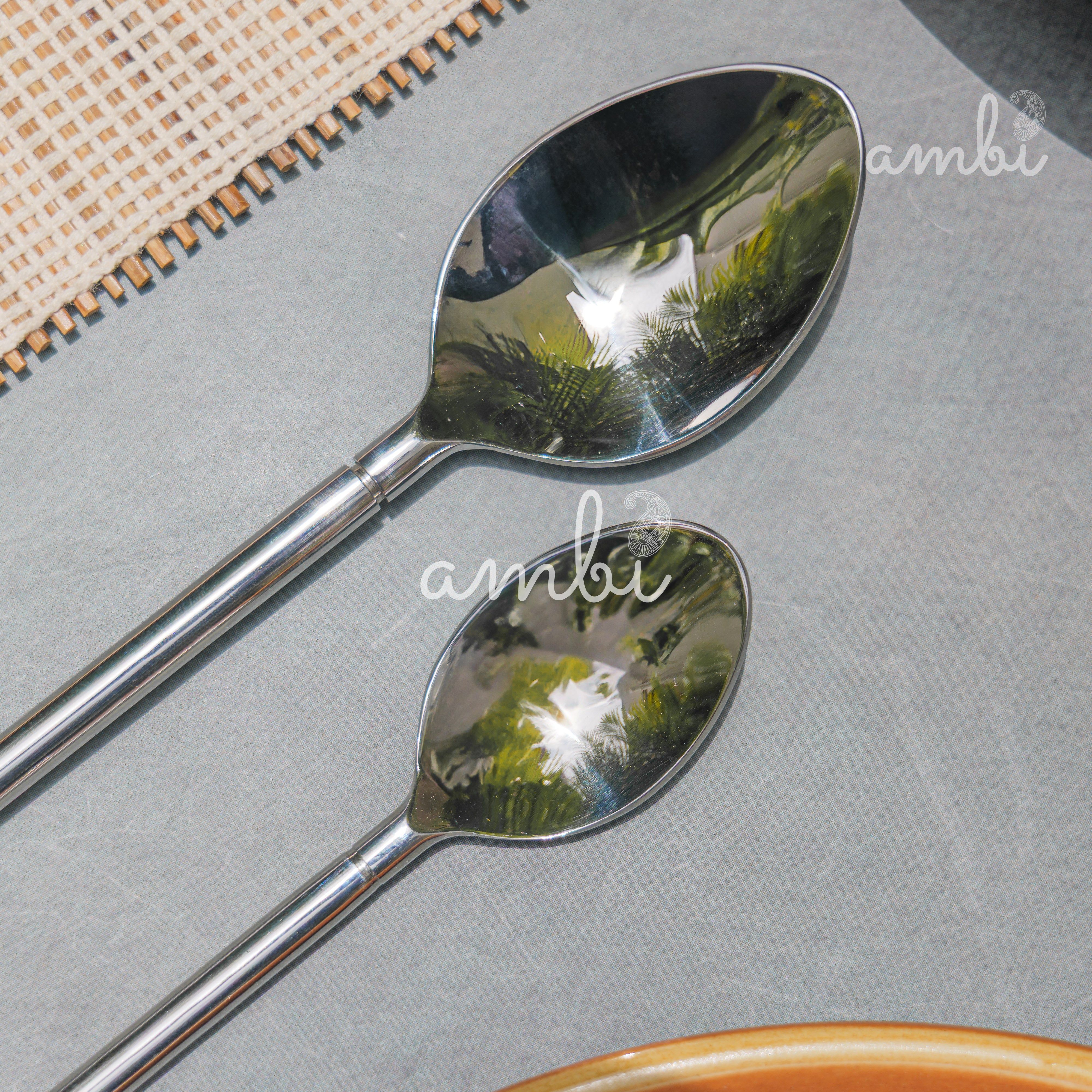 Handcrafted Heavy Steel Silver Cutlery Set of 4