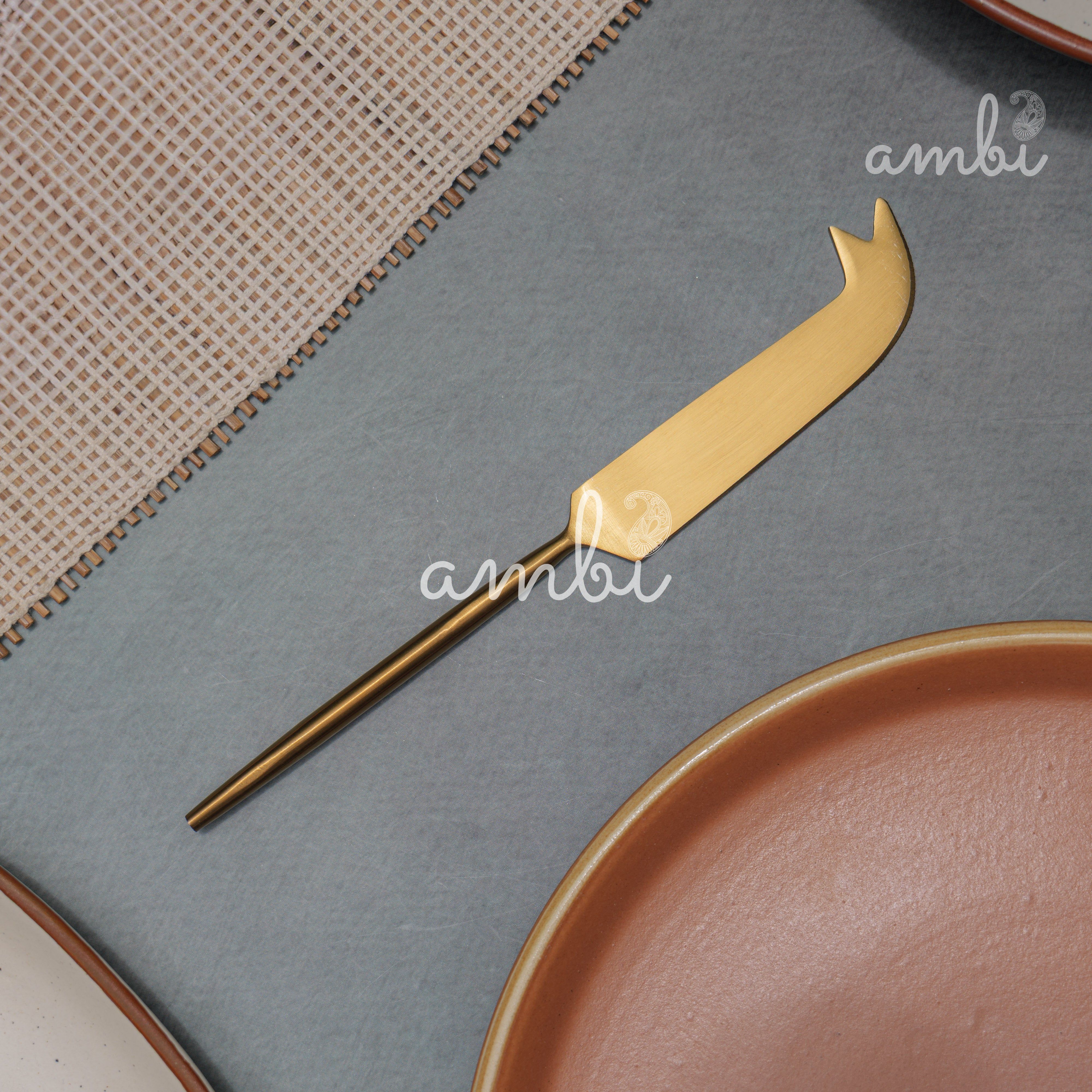 Exquisite Brass Cheese Knives Cutlery Set of 4