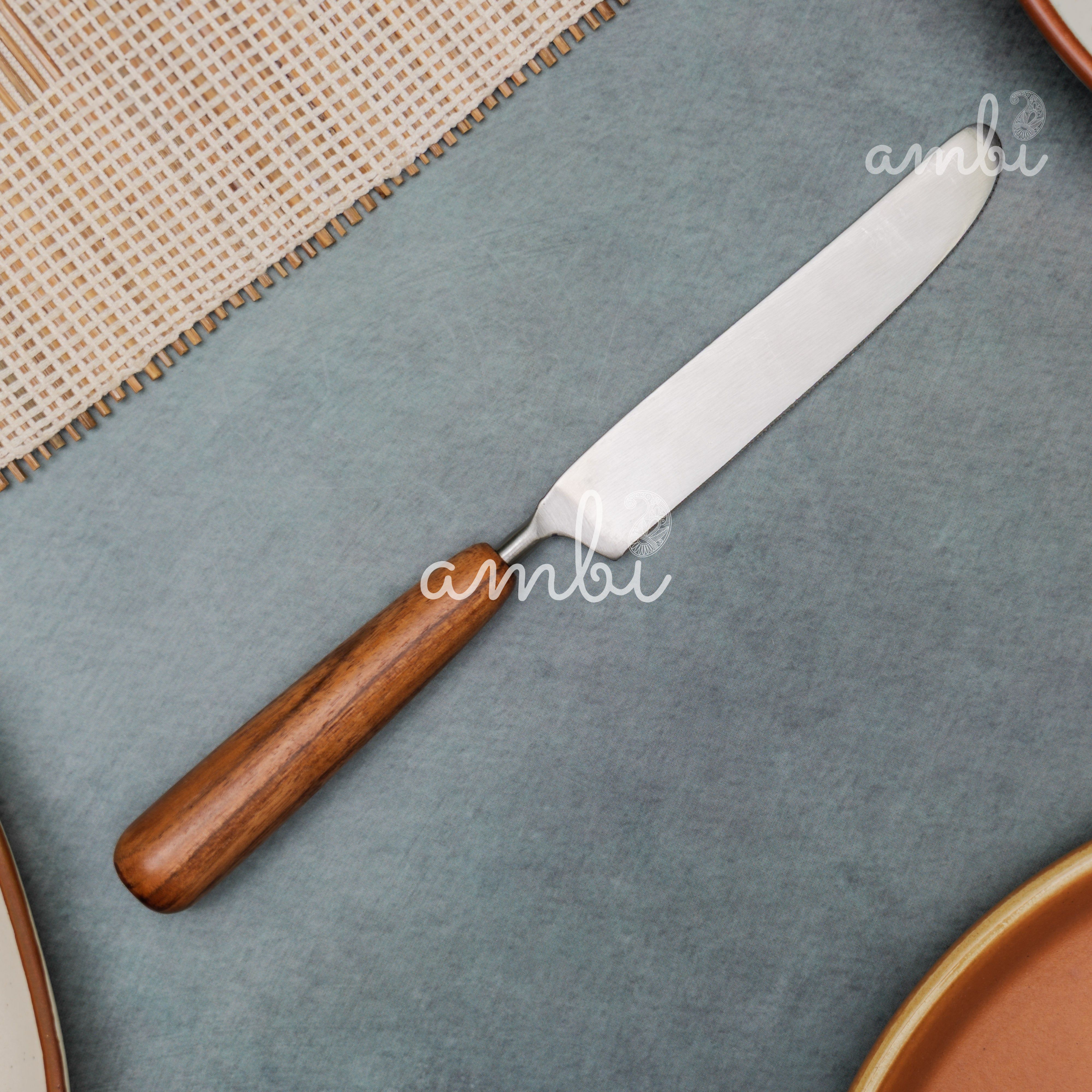 Handcrafted Steel Silver Cutlery Set of 8 with Wooden Handle