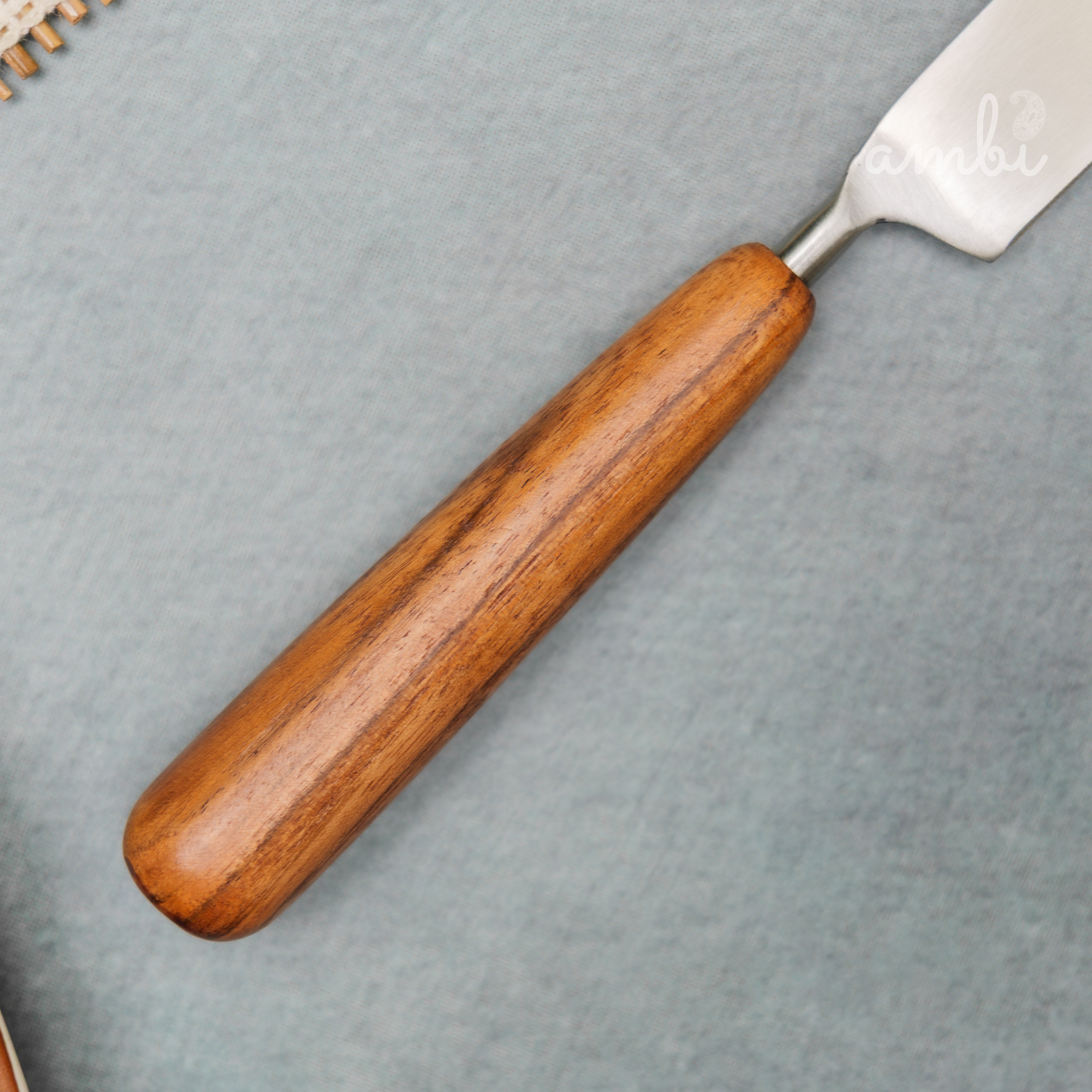 Handcrafted Steel Silver Cutlery Set of 8 with Wooden Handle
