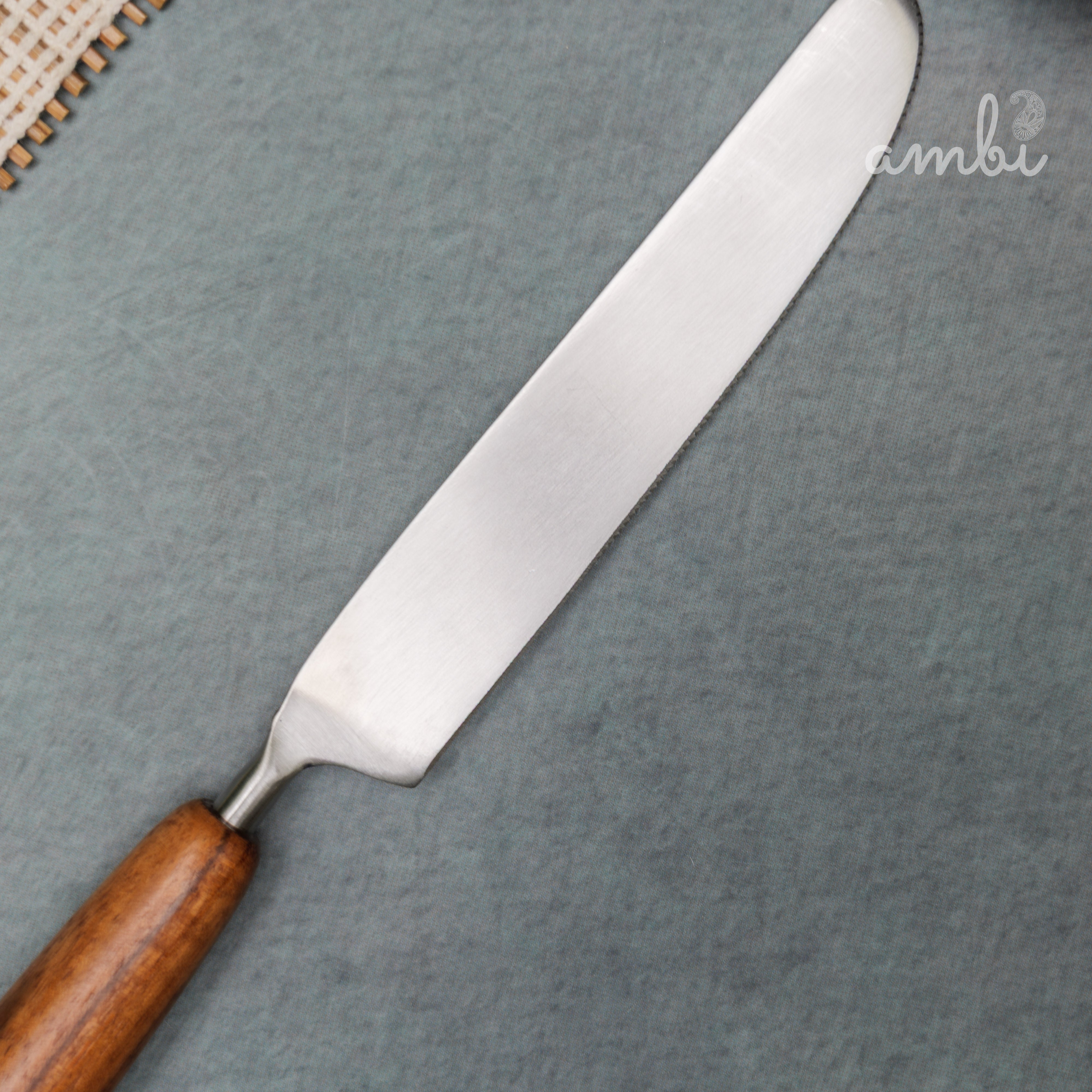 Handcrafted Steel Silver Cutlery Set of 8 with Wooden Handle